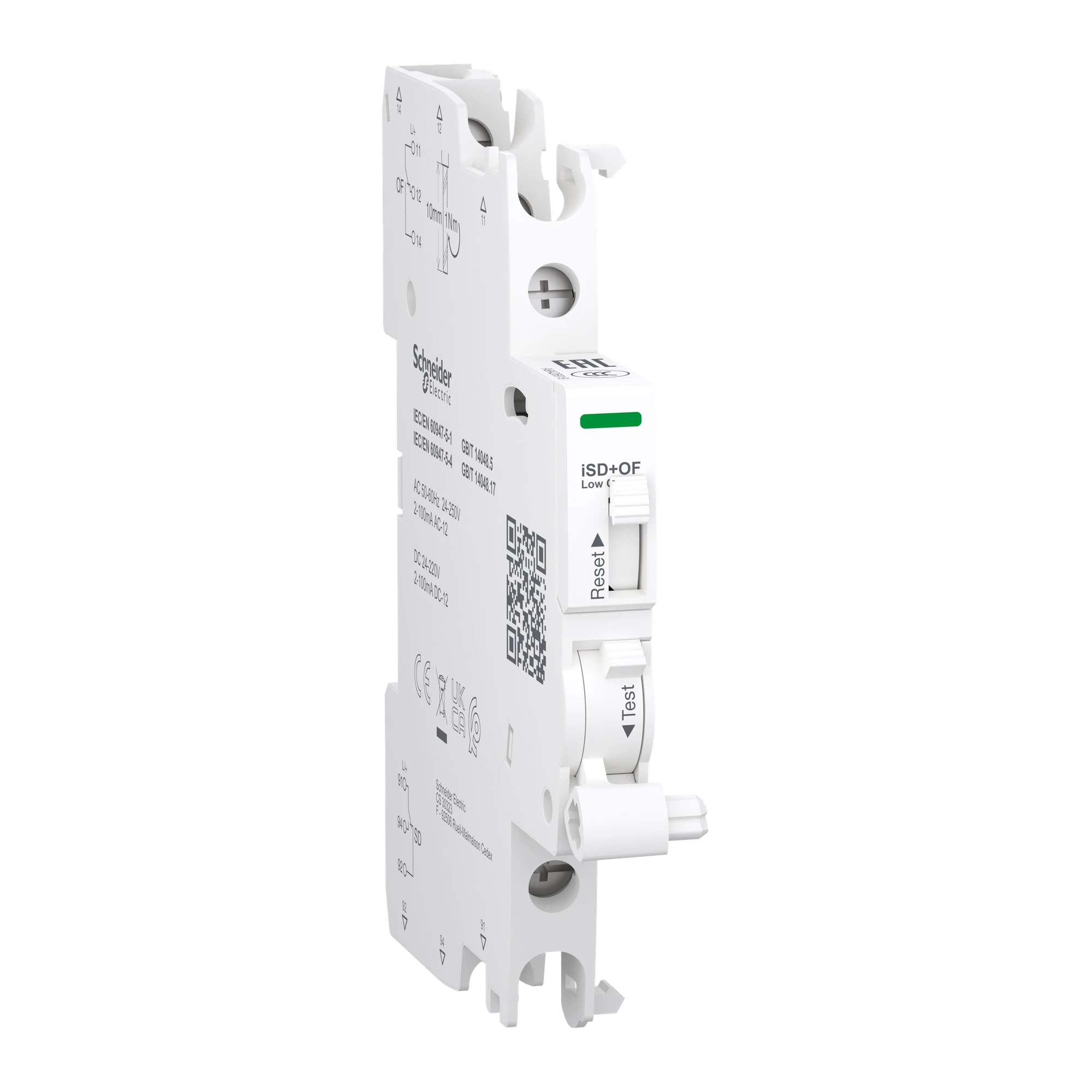 Schneider Electric A9A26919 Auxiliary contact, telecommunications switch, Acti9, iSD+OF, 2mA to 100mA, 24VAC to 250VAC, 24VDC to 220VDC, connection top and bottom (img_001) Schneider Electric A9A26919 Auxiliary contact, telecommunications switch, Acti9, iSD+OF, 2mA to 100mA, 24VAC to 250VAC, 24VDC to 220VDC, connection top and bottom (img_001)