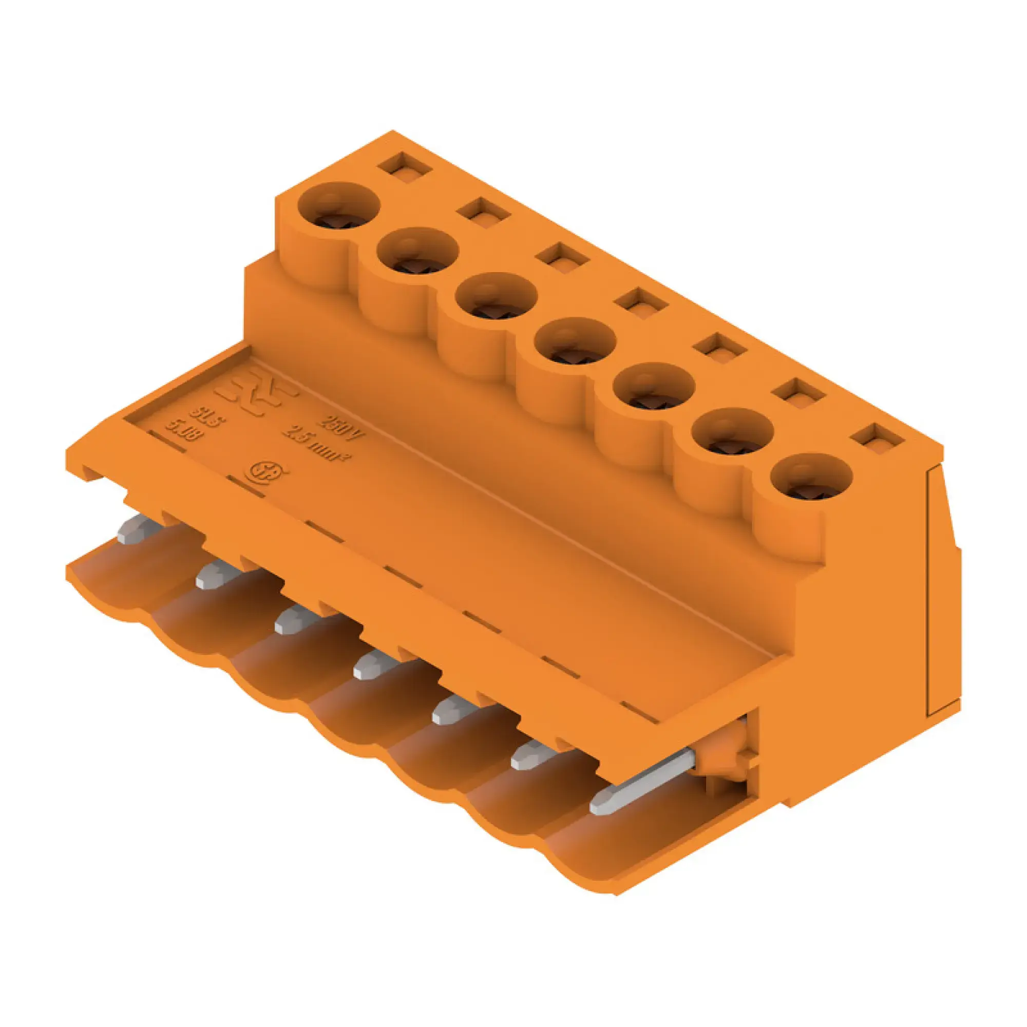 Weidmüller 1627140000 PCB connector (wire connection), 320 V, 21.5 A, Pitch in mm: 5.08, 3.31 mm², Number of poles: 7, Clamping yoke connection, Box (img_001)