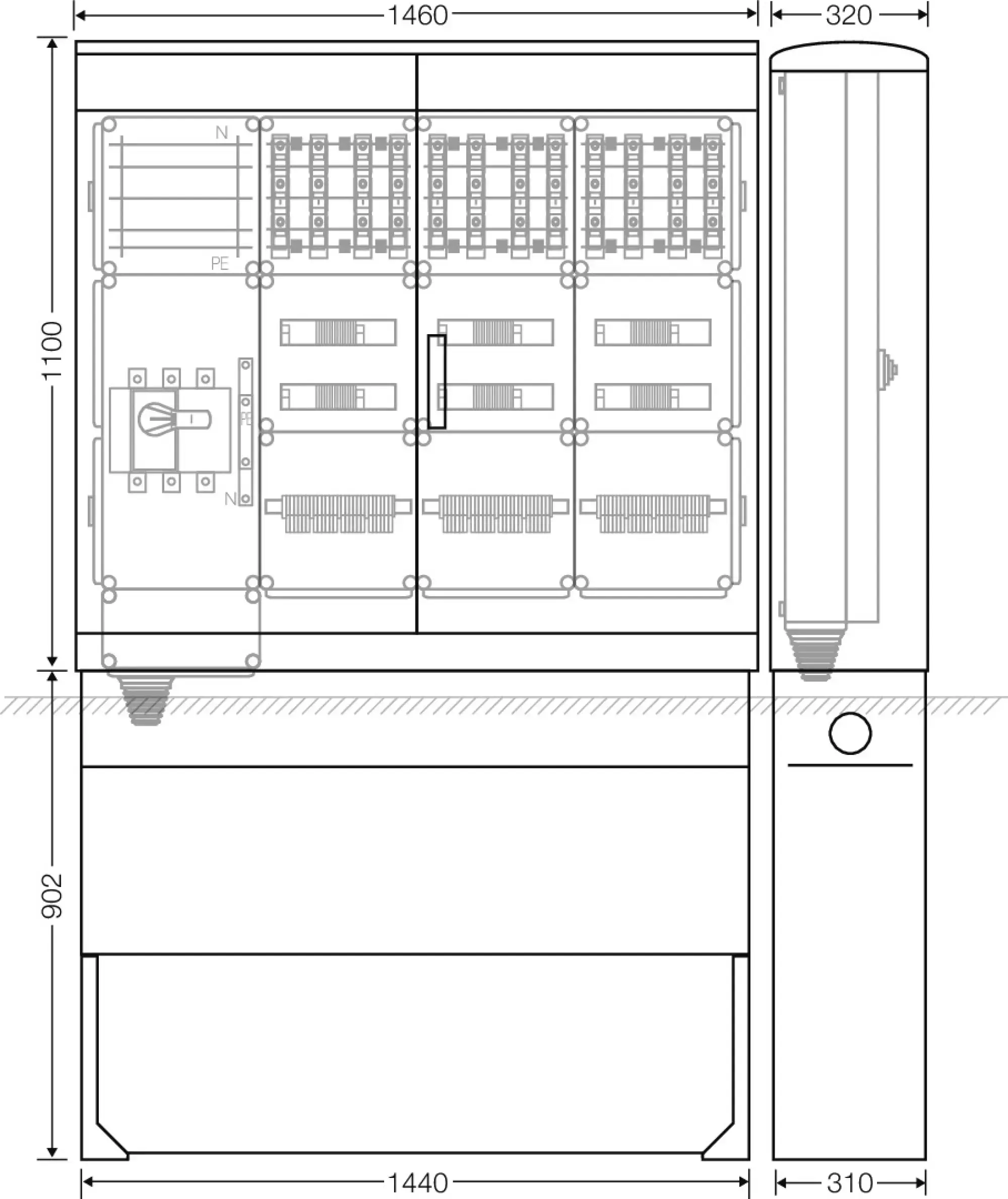 Hensel 65000157 Ladeverteiler für bis zu 12 Ladepunkte à 22kW Mi EV 22kW 12110 (img_002)