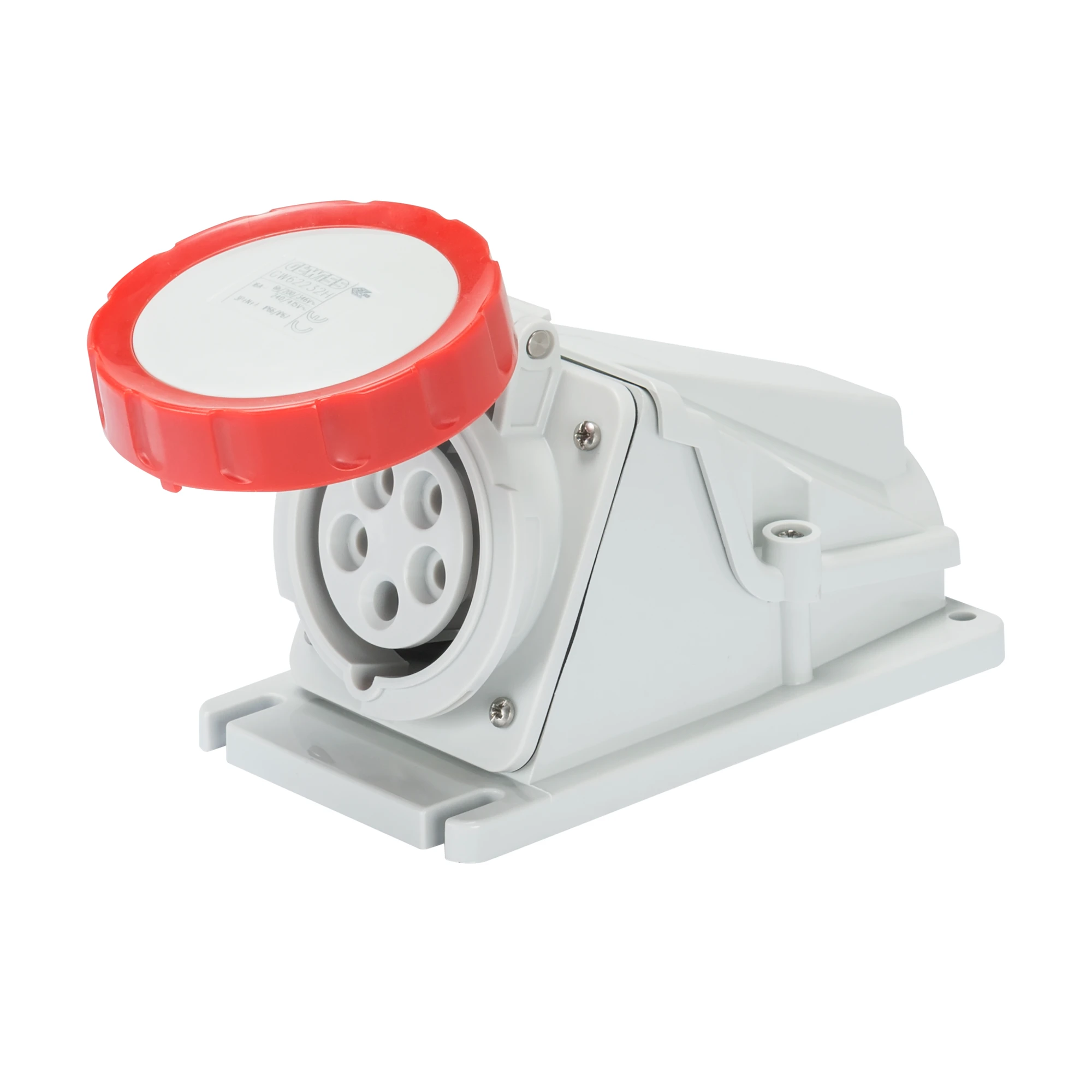 GEWISS GW62516 90° ANGLED SURFACE-MOUNTING SOCKET-OUTLET - IP67 - 3P+N+E 32A 380-415V 50/60HZ - RED - 6H - SCREW WIRING (img_001)