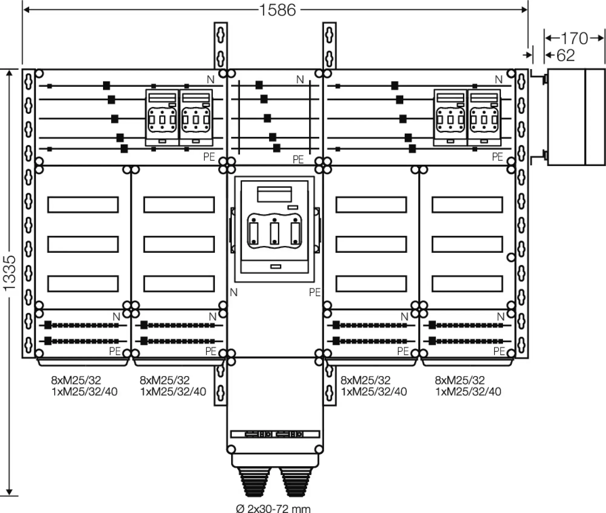 Hensel 20001268 PV-Wechselrichter-Sammler, 220kVA, 1-/3-phasige Wechselrichter Mi PV 6544 (img_003) Hensel 20001268 PV-Wechselrichter-Sammler, 220kVA, 1-/3-phasige Wechselrichter Mi PV 6544 (img_003)