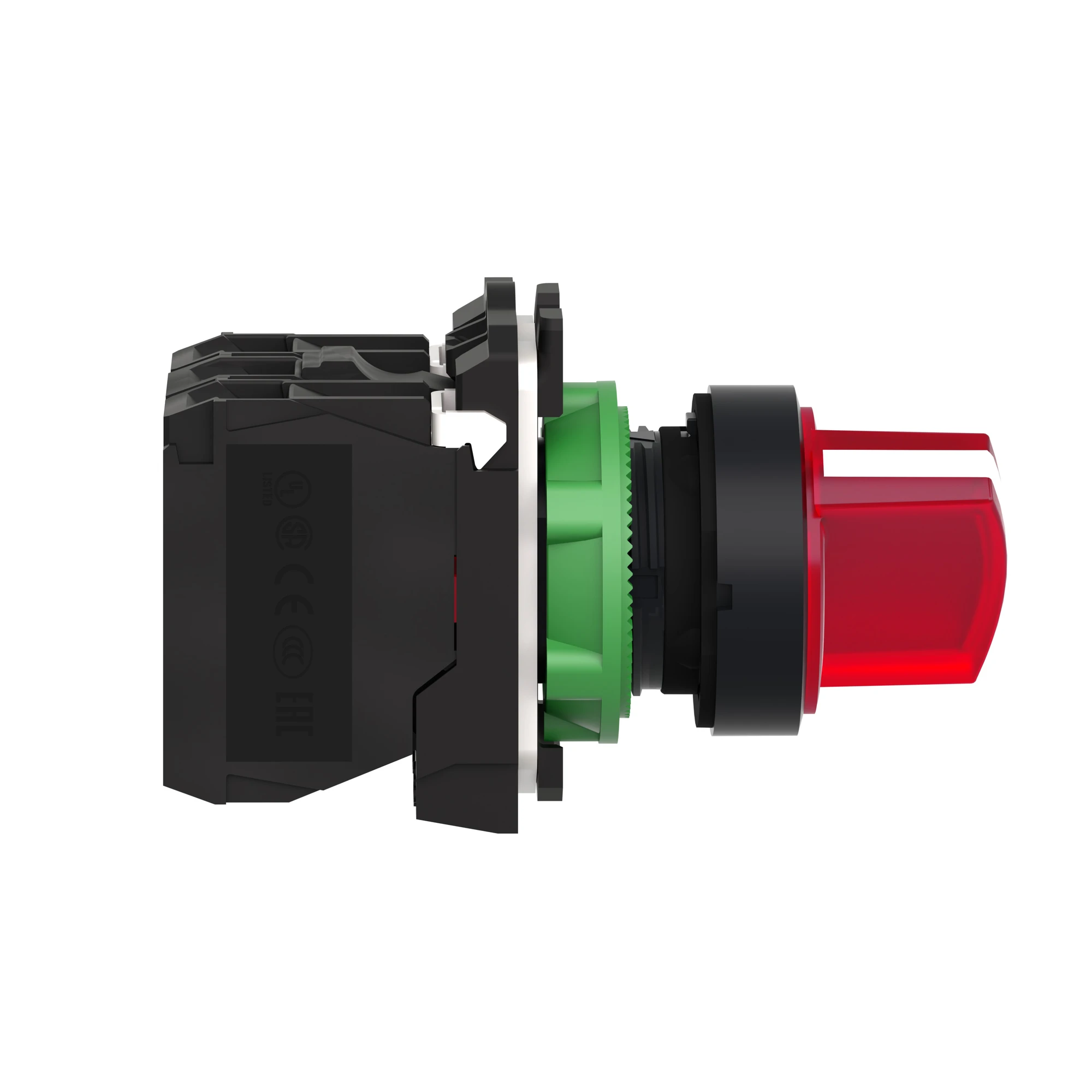 Schneider Electric XB5AK124B5 Illuminated Selector Switch, Harmony XB5, Plastic, Red, 22mm, Universal LED, 2 Positions, 1 NC + 1 NO, 24V ACDC (img_003)