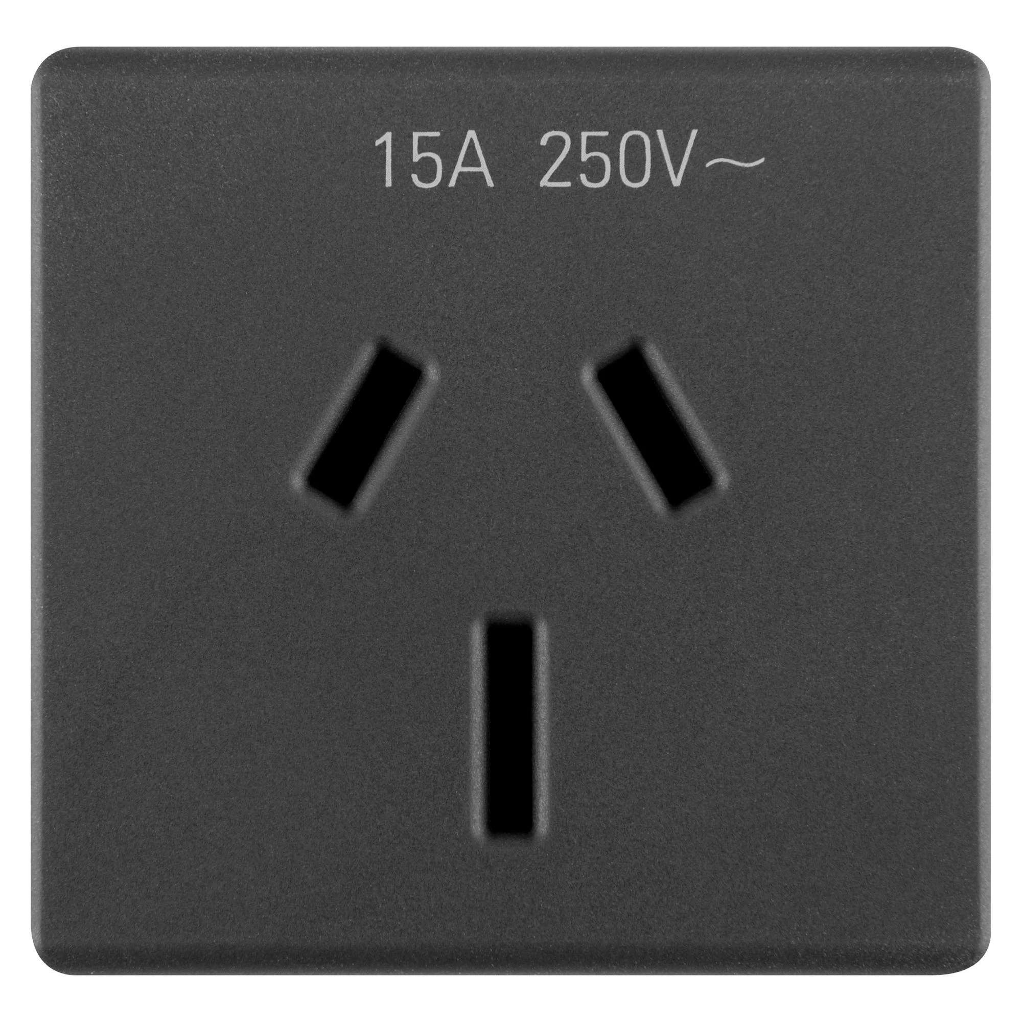 GEWISS GW21356 AUSTRALIAN STANDARD SOCKET-OUTLET 250V ac - 2P+E 15A - FLAT PLUG - 2 MODULES - SYSTEM BLACK (img_001)