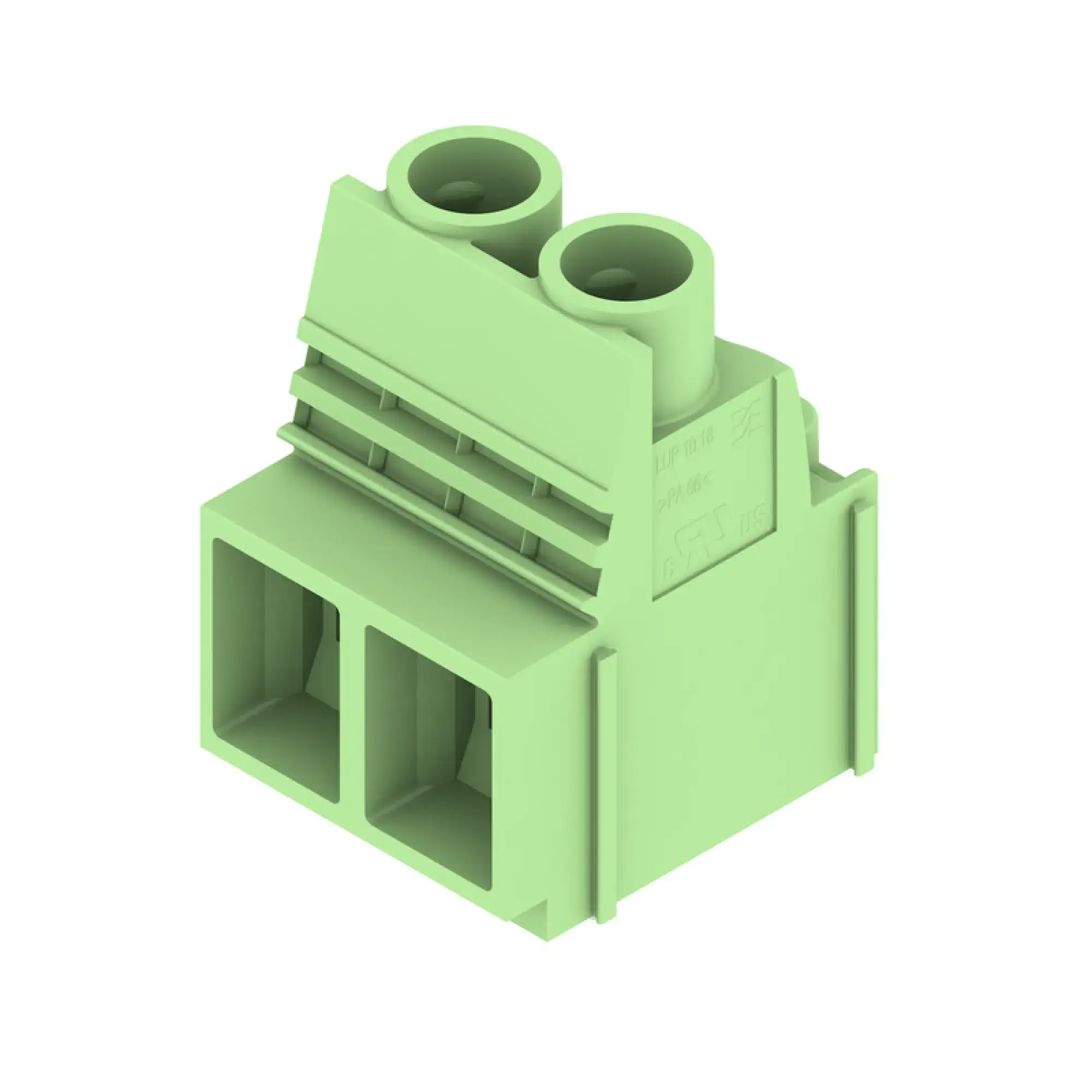 Weidmüller 2014200000 PCB terminal, 1000 V, 76 A, Pitch in mm: 10.16, 16 mm², Number of poles: 2, Clamping yoke connection, THT solder connection, 90°, Box (img_001) Weidmüller 2014200000 PCB terminal, 1000 V, 76 A, Pitch in mm: 10.16, 16 mm², Number of poles: 2, Clamping yoke connection, THT solder connection, 90°, Box (img_001)