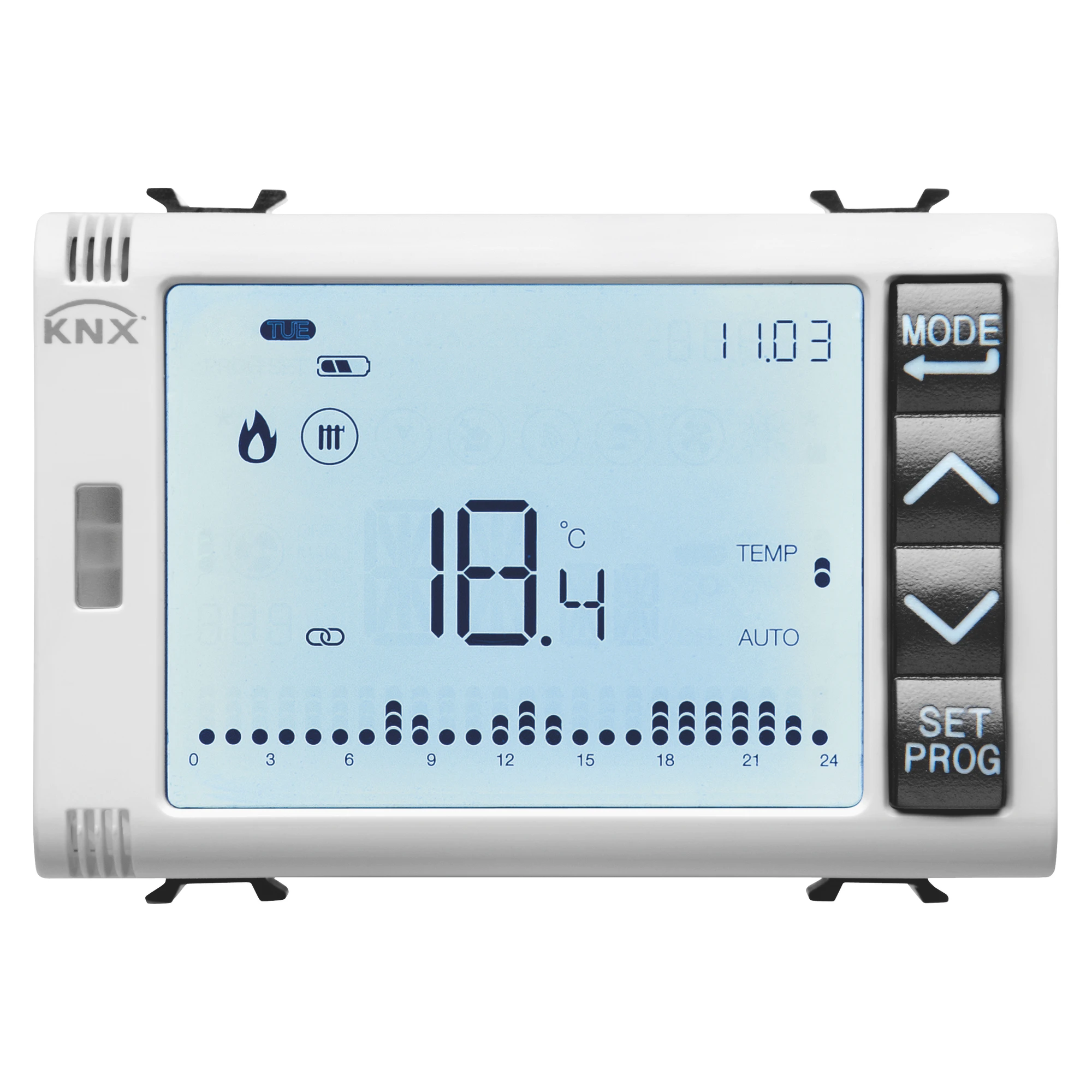 GEWISS GW10794H KNX Chronothermostat mit Wochenprogramm und Feuchtemanagement 3M Weiss (img_001)