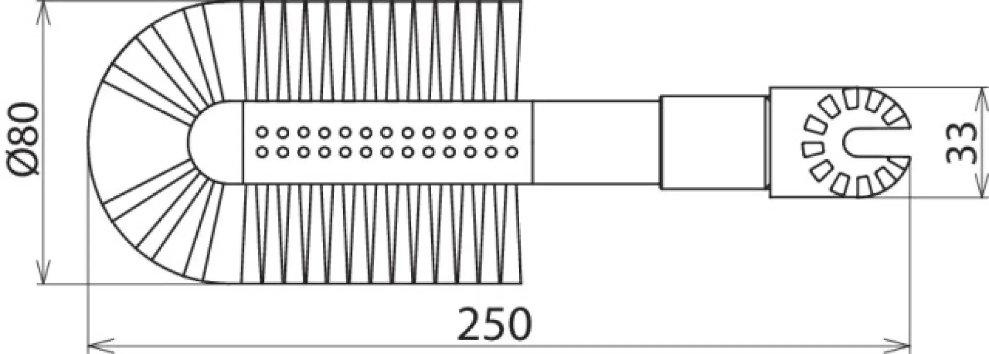 Dehn 785159 Tubular brush D 80mm L 250mm w. gear coupl. f. dry cleaning kit MS -36kV (img_002)
