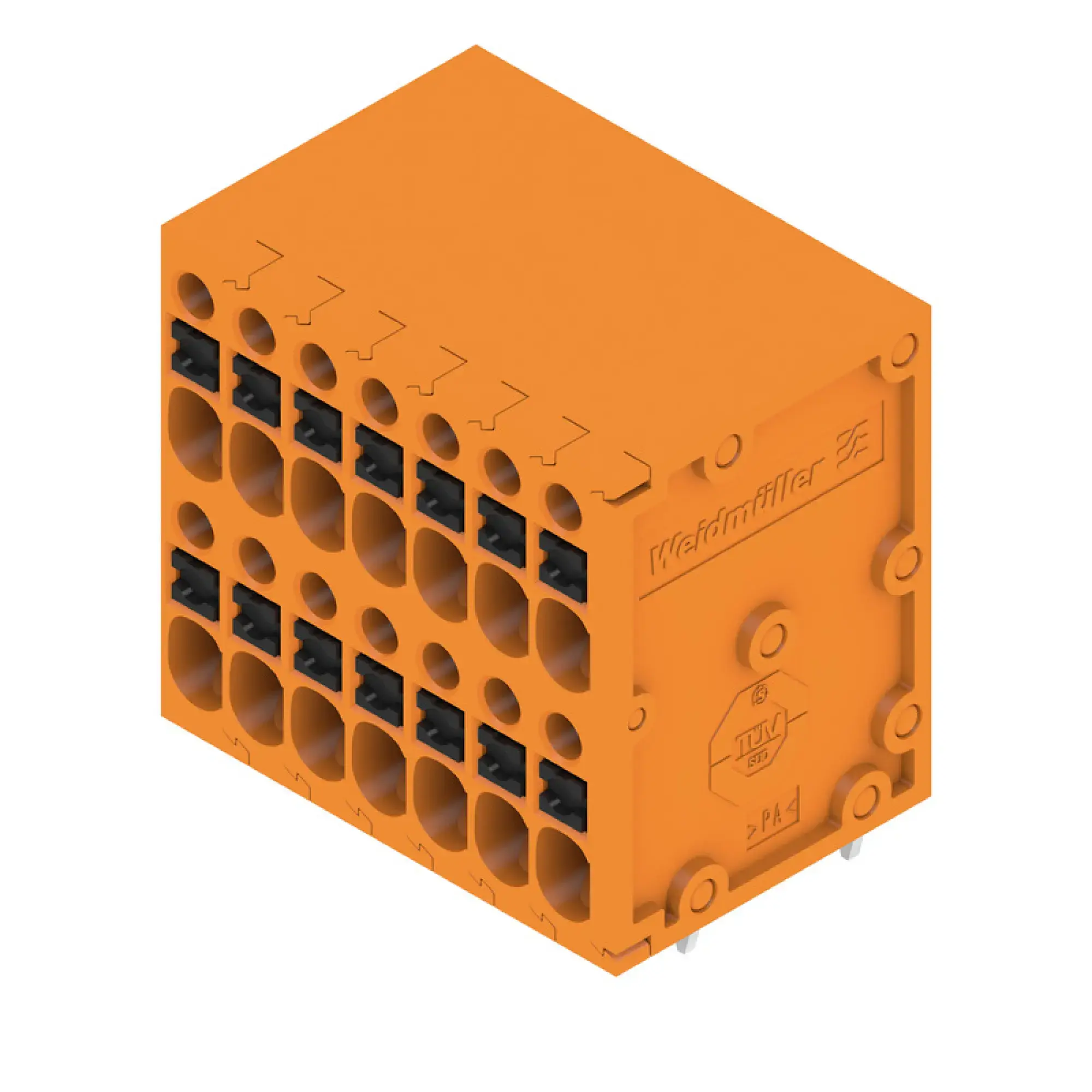 Weidmüller 2000990000 PCB terminal, 200 V, 17.5 A, Pitch in mm: 3.50, 1.5 mm², Number of poles: 14, PUSH IN with actuator, THT solder connection, 90°, Box (img_001)