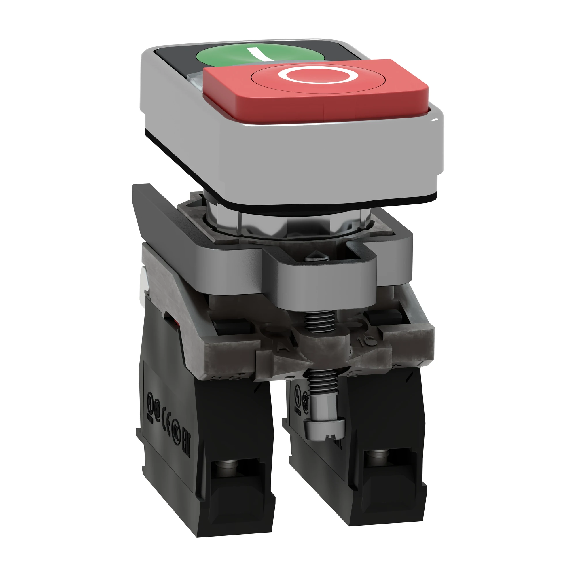 Schneider Electric XB4BW73731G5 Double push button, Harmony XB4, metal, 22mm, green, red, labeled I/O, illuminated, momentary, 1NO+1NC, 120V AC (img_005) Schneider Electric XB4BW73731G5 Double push button, Harmony XB4, metal, 22mm, green, red, labeled I/O, illuminated, momentary, 1NO+1NC, 120V AC (img_005)