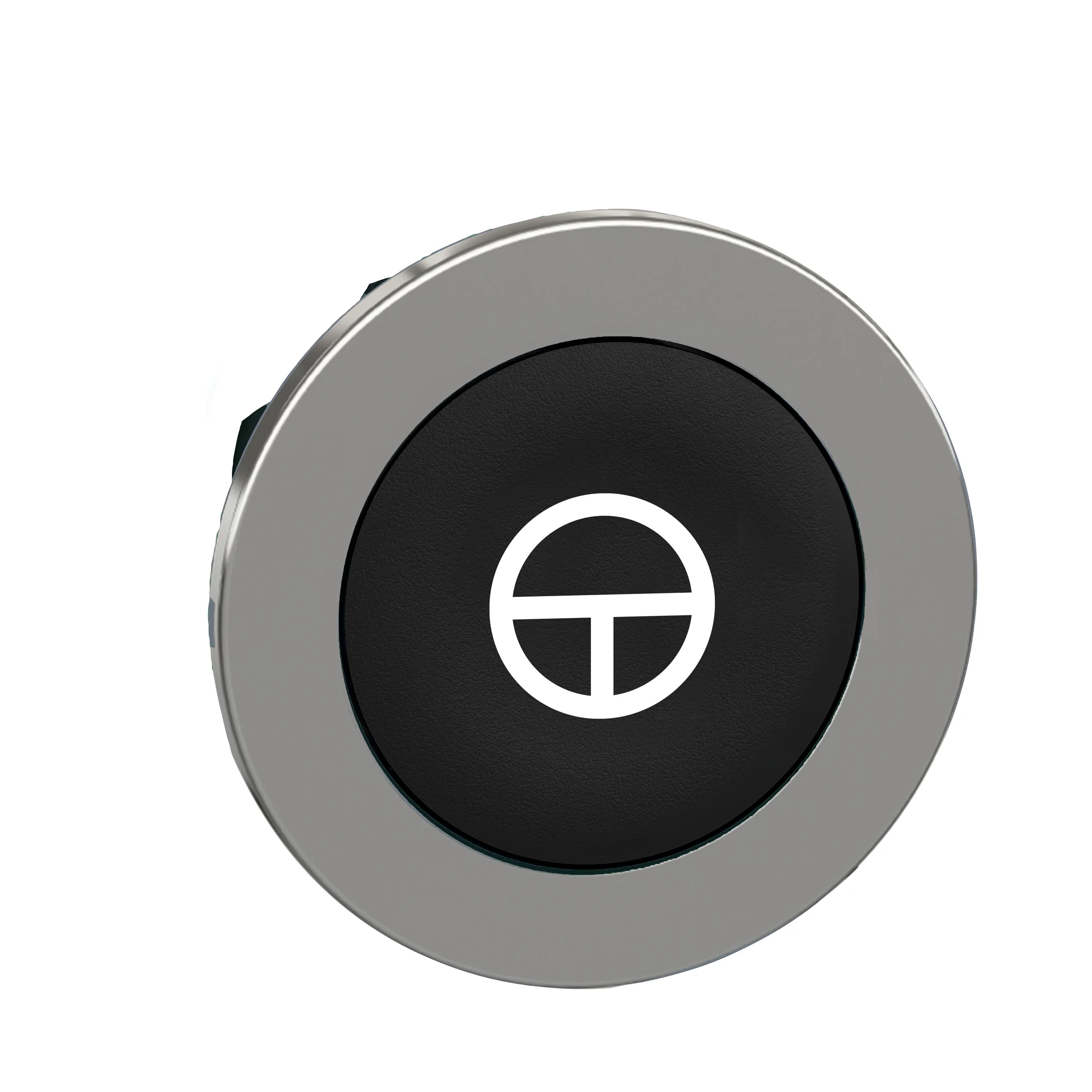 Schneider Electric ZB4FA245 Push button, Front element, Harmony XB4F, Metal, 30mm, black, labeled symbol, momentary (img_001)