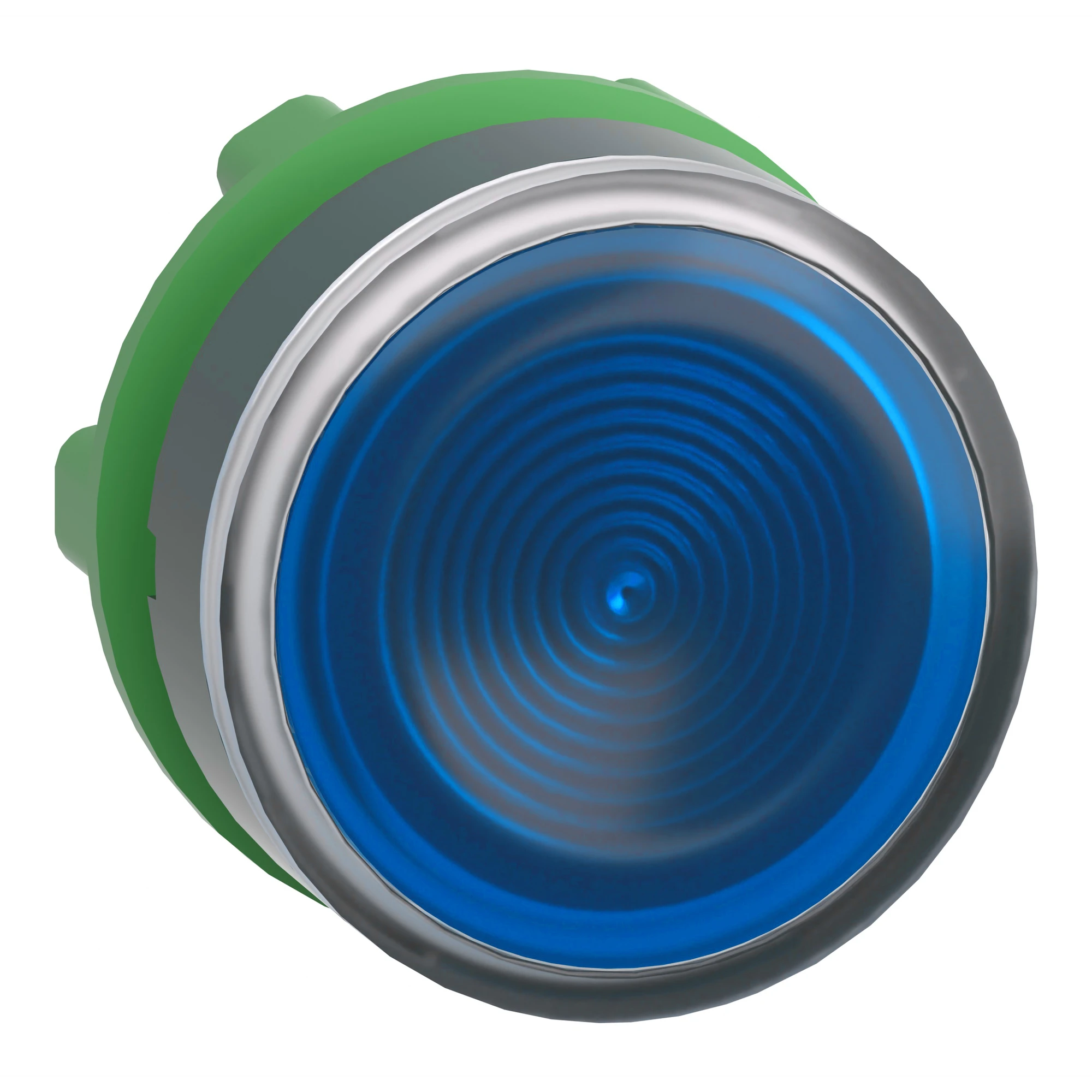 Schneider Electric ZB5AW363S Illuminated Push Button, Front Element, Harmony XB5, Plastic, 22mm, Blue, Universal LED, Grooved Calotte (img_001)