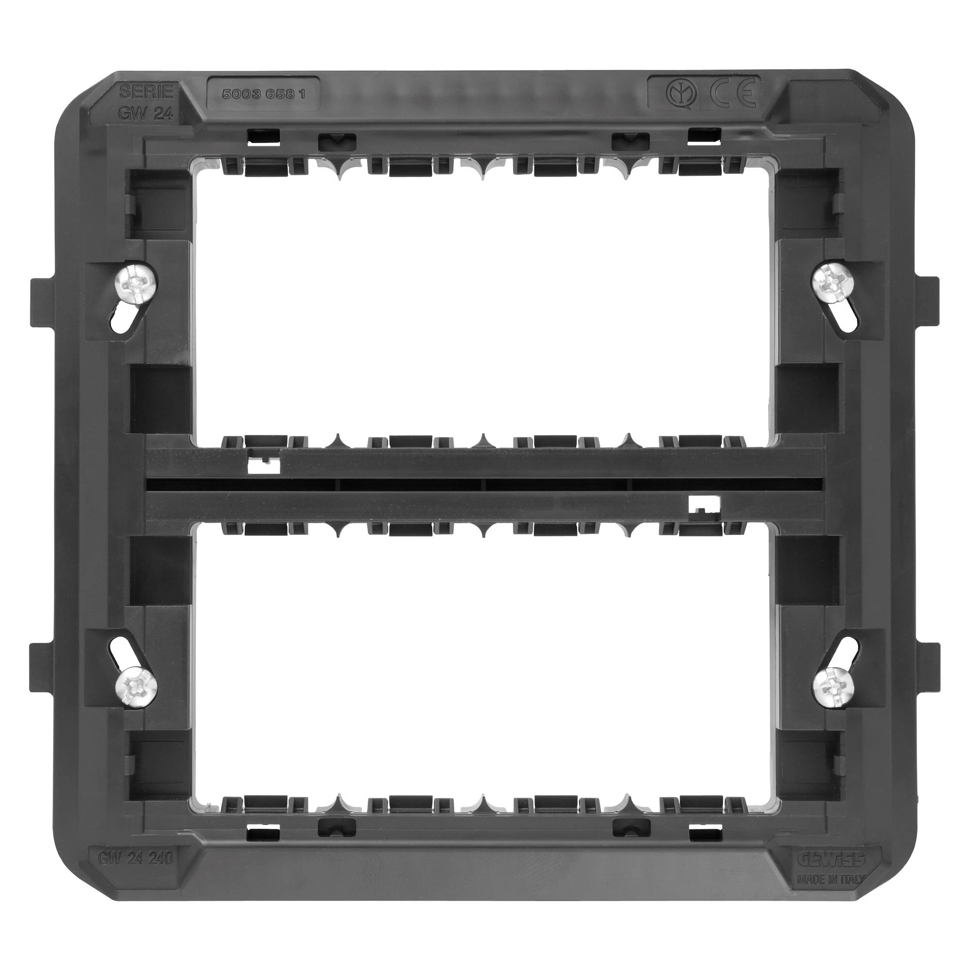 GEWISS GW24240 SUPPORT - 8 GANG (4+4 OVERLAPPING) - TOP SYSTEM / VIRNA / CLASSIC PLATES - SYSTEM (img_001) GEWISS GW24240 SUPPORT - 8 GANG (4+4 OVERLAPPING) - TOP SYSTEM / VIRNA / CLASSIC PLATES - SYSTEM (img_001)