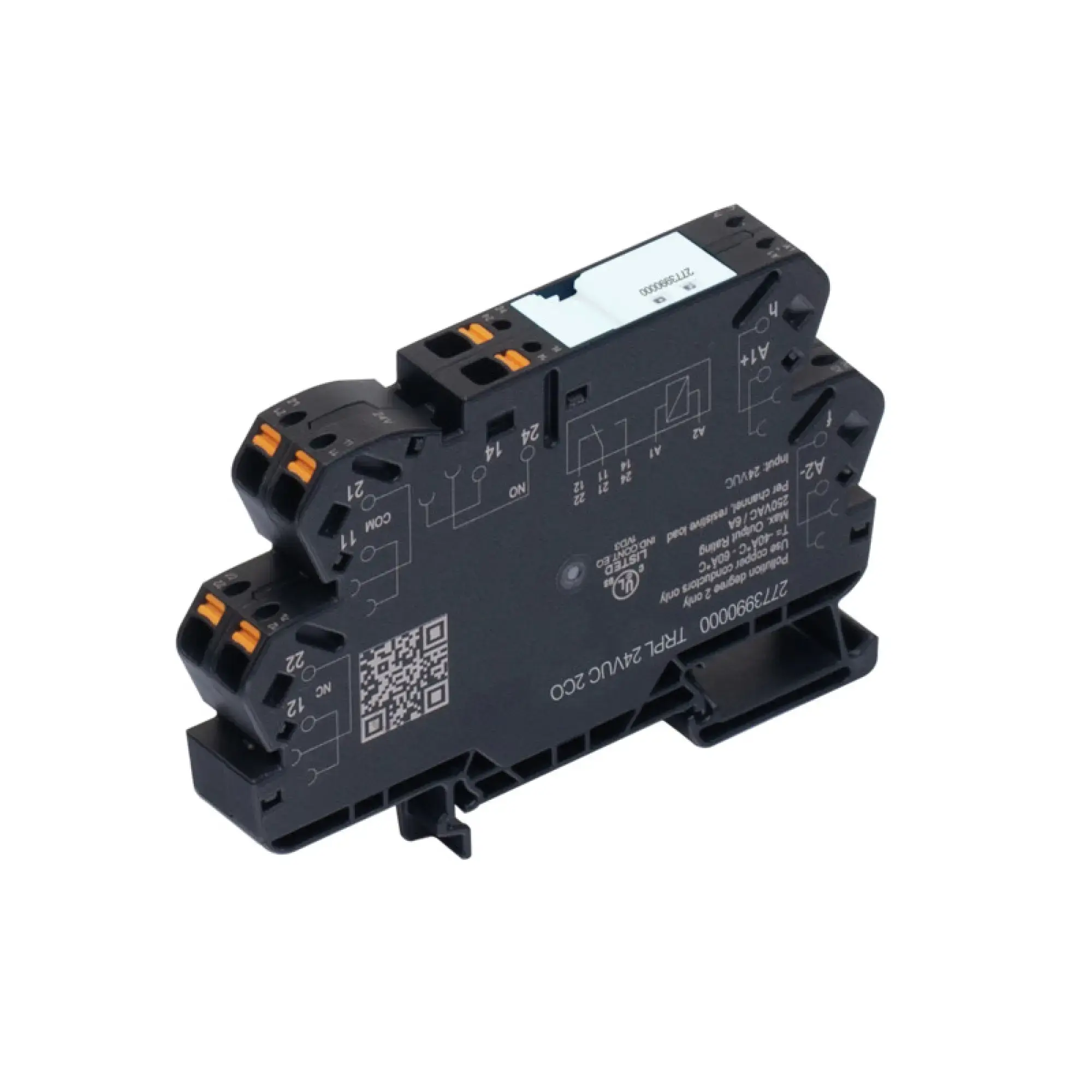 Weidmüller 2773880000 Relay module, 24…230 V UC ±10 %, Green LED, 2 x 1 CO Contact (AgNi) , 250 V AC, 6 A, PUSH IN TRPL 24-230VUC 2CO (img_001)