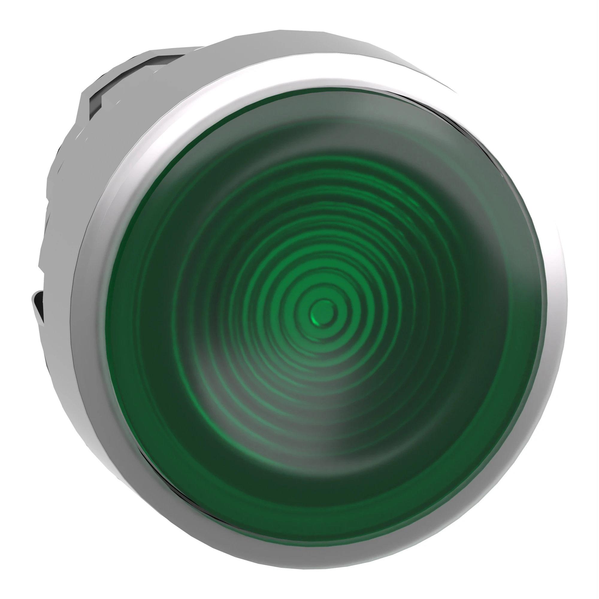 Schneider Electric ZB4BW333S Illuminated Push Button, Front Element, Harmony XB4, Metal, 22mm, Green, Unlabeled, Momentary, Ribbed, for Universal LED (img_001)