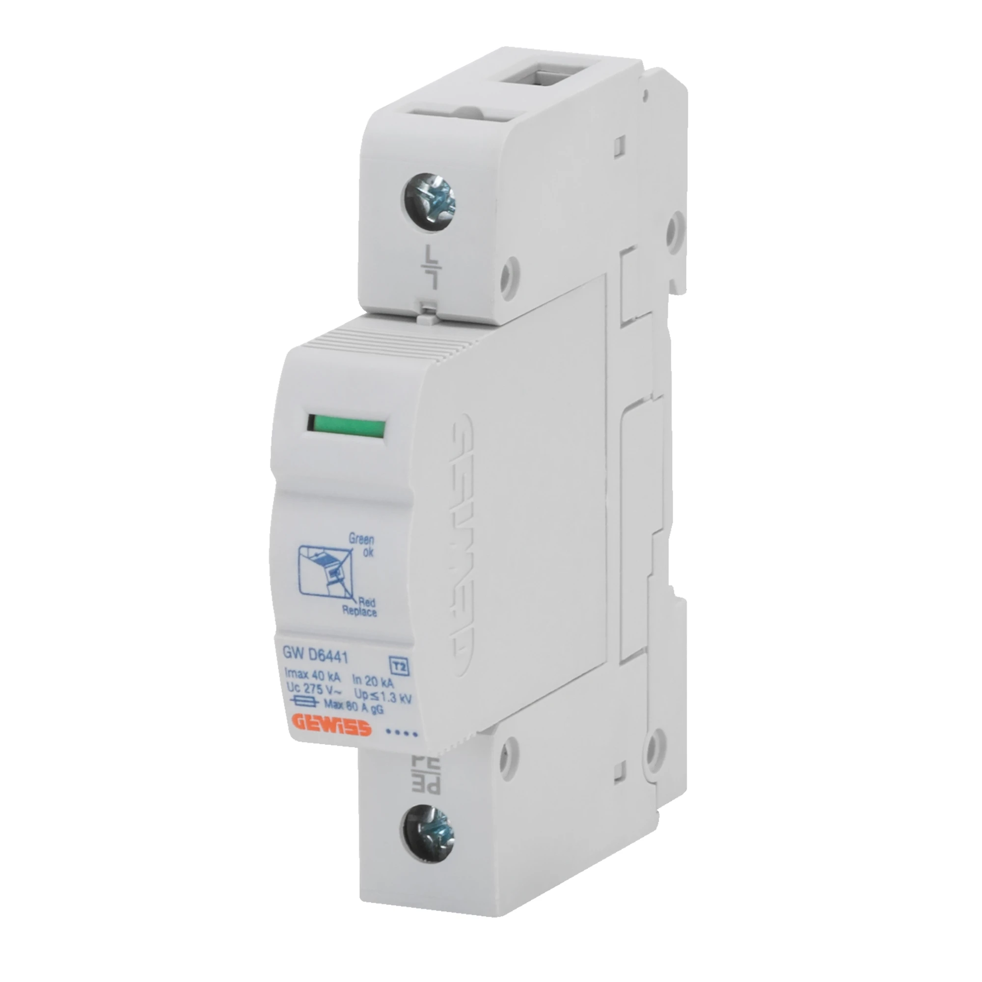 GEWISS GWD6413 LST - SURGE PROTECTIVE DEVICE - 1P 40KA 400V - TYPE 2 - 1 MODULE (img_001)