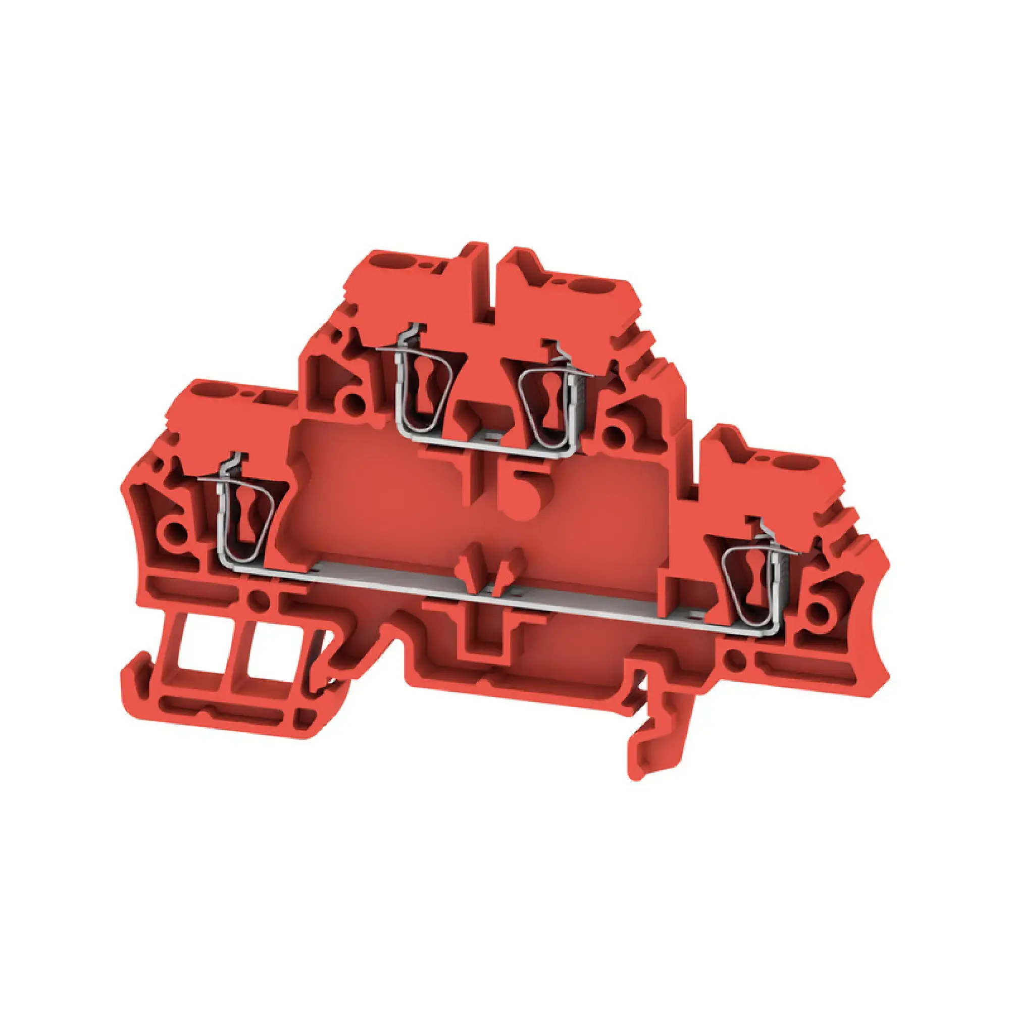 Weidmüller 1058670000 Multi-tier modular terminal, Tension-clamp connection, red, 2.5 mm², 500 V, 400 V, Number of connections: 4, Number of levels: 2, TS 35, V-0, Wemid (img_001)