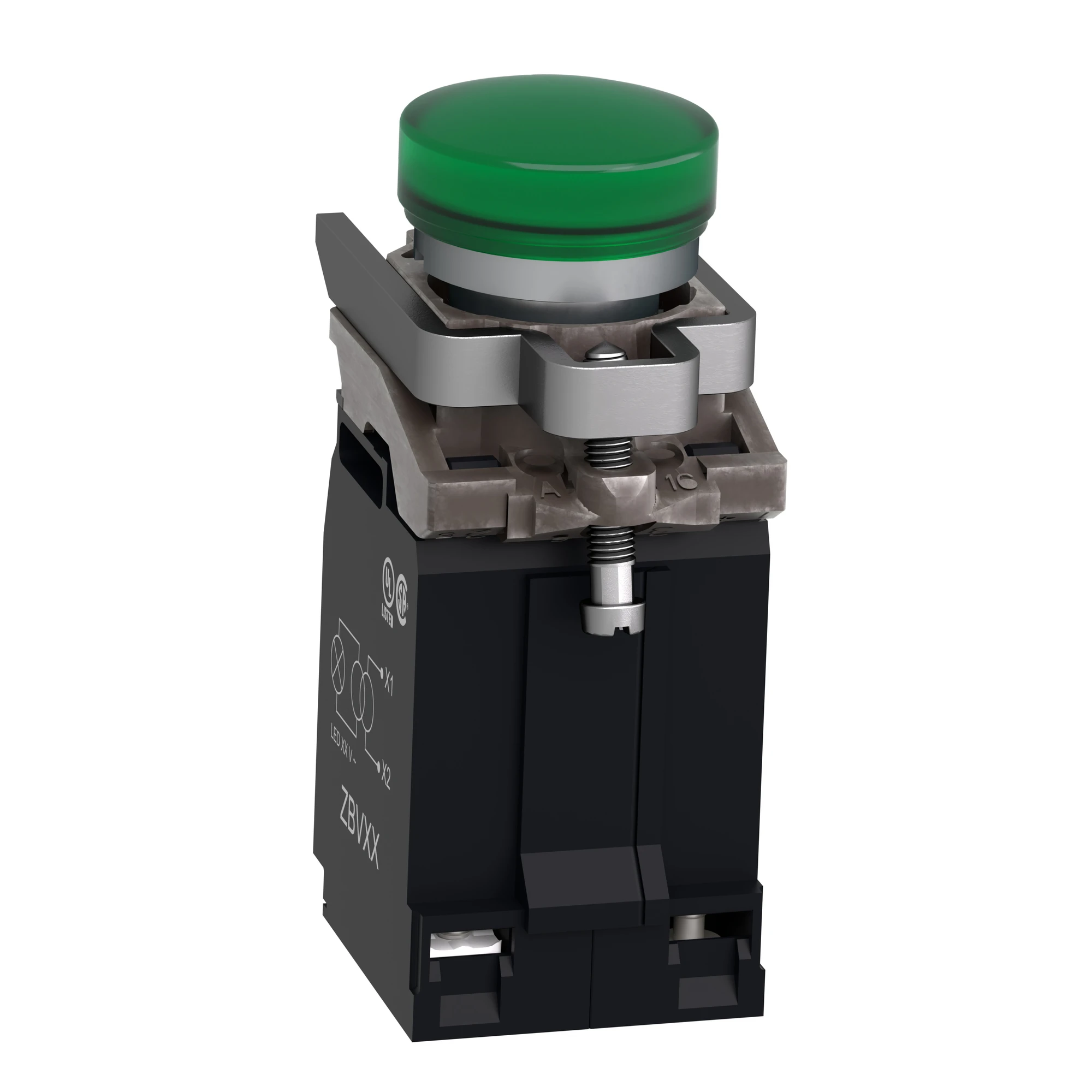 Schneider Electric XB4BV5B3 Signal lamp, Harmony XB4, metal, 22mm, green, with transformer, incandescent lamp BA9s, smooth dome, screw terminal, 400V (img_003) Schneider Electric XB4BV5B3 Signal lamp, Harmony XB4, metal, 22mm, green, with transformer, incandescent lamp BA9s, smooth dome, screw terminal, 400V (img_003)