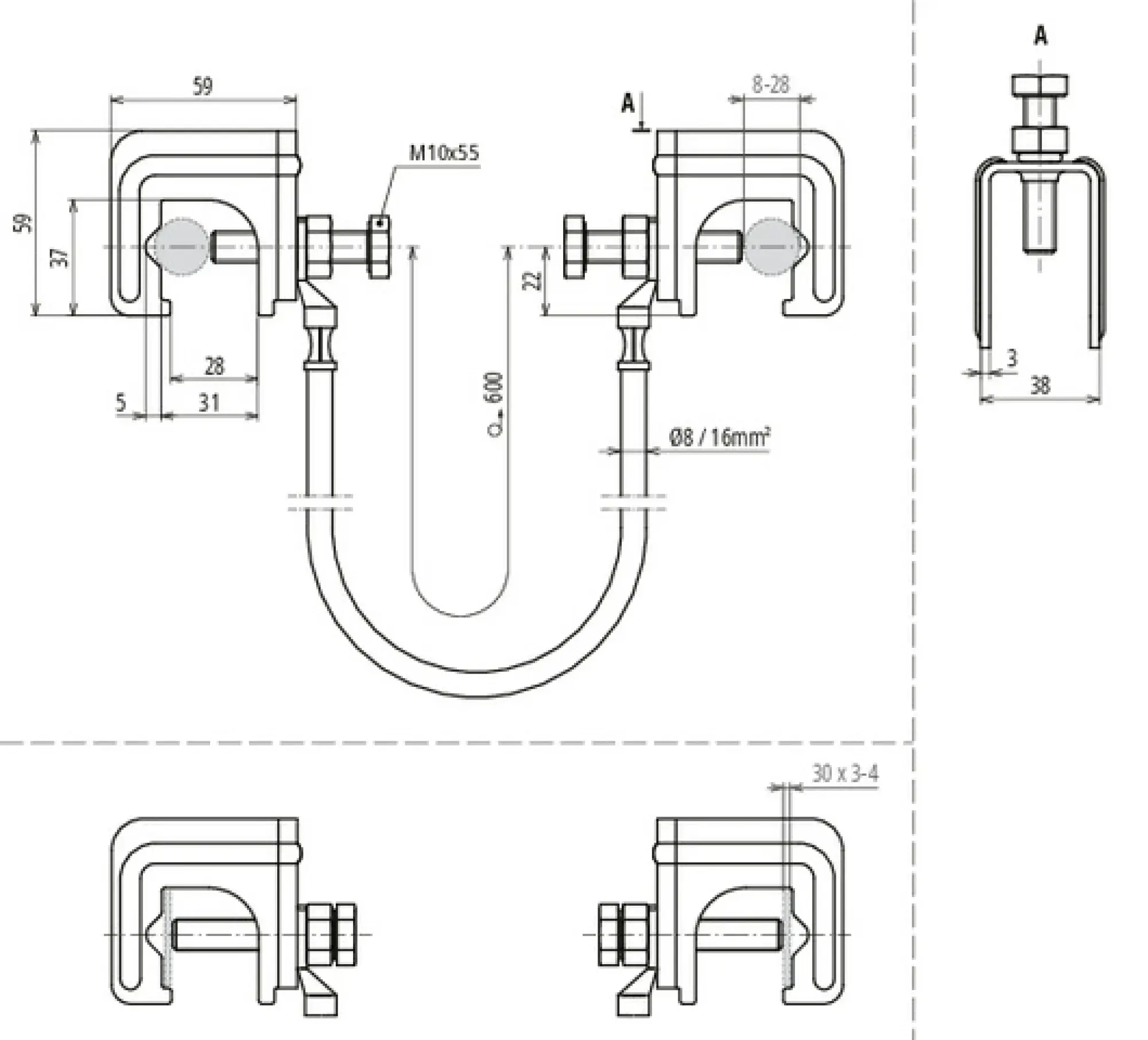 Dehn 416941 Bridging kit 16mm² L 600mm with two connecting clamps f. Rd8-28 Fl 30x3.5mm (img_002) Dehn 416941 Bridging kit 16mm² L 600mm with two connecting clamps f. Rd8-28 Fl 30x3.5mm (img_002)