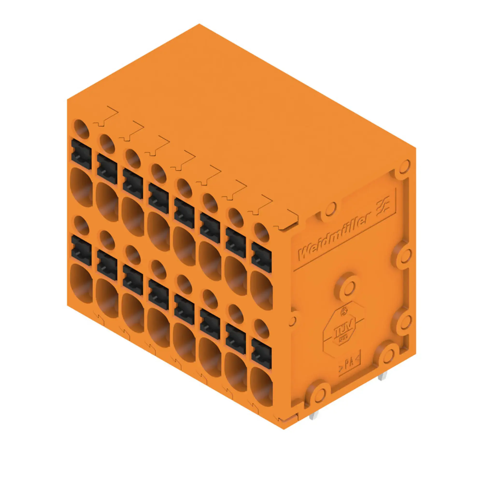 Weidmüller 2001000000 PCB terminal, 200 V, 17.5 A, Pitch in mm: 3.50, 1.5 mm², Number of poles: 16, PUSH IN with actuator, THT solder connection, 90°, Box (img_003)
