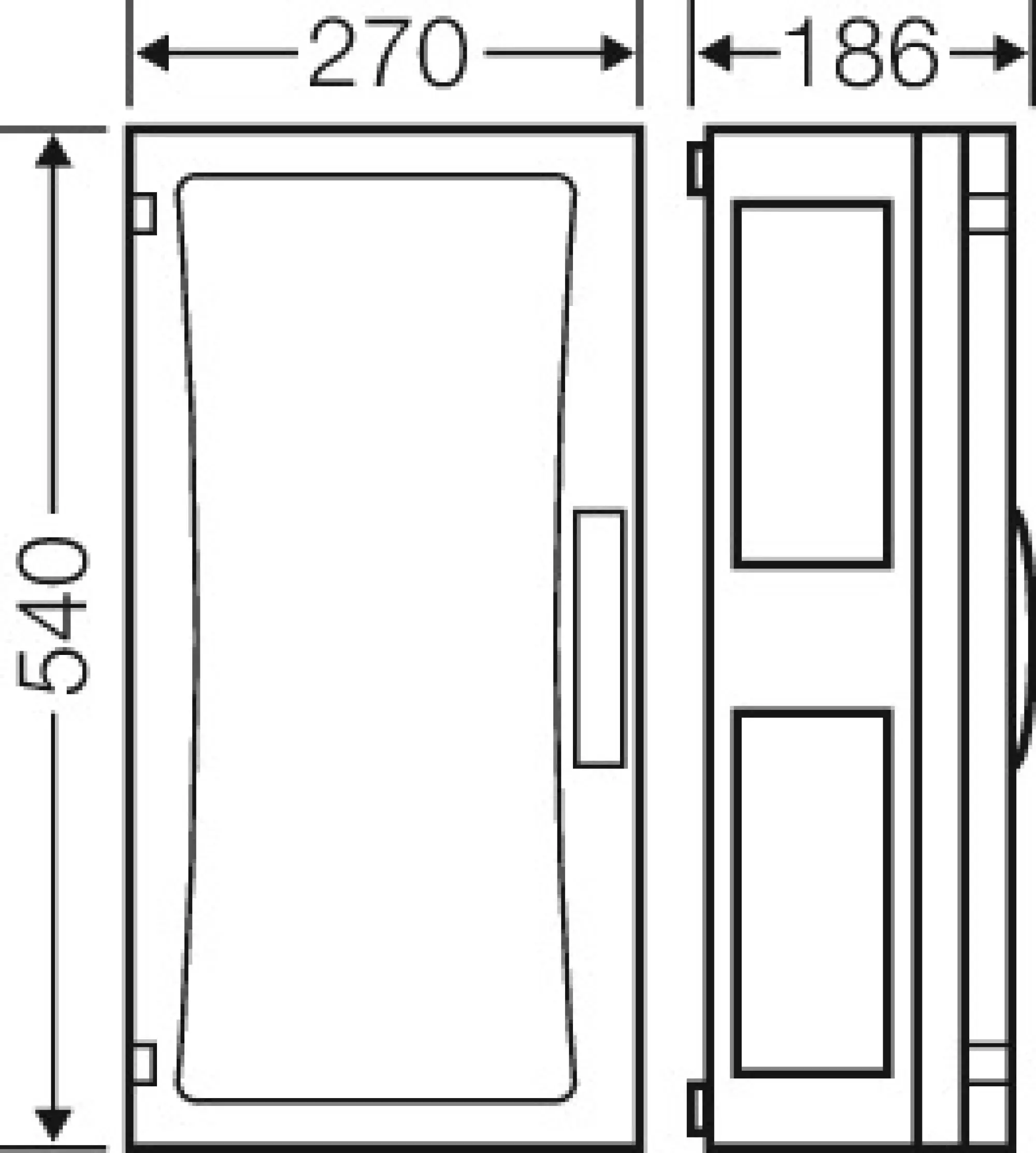 Hensel 68000298 ENYSTAR-Leergehäuse, Einbaumaße 216x486x136mm, transparenter Tür FP 0340 (img_002)