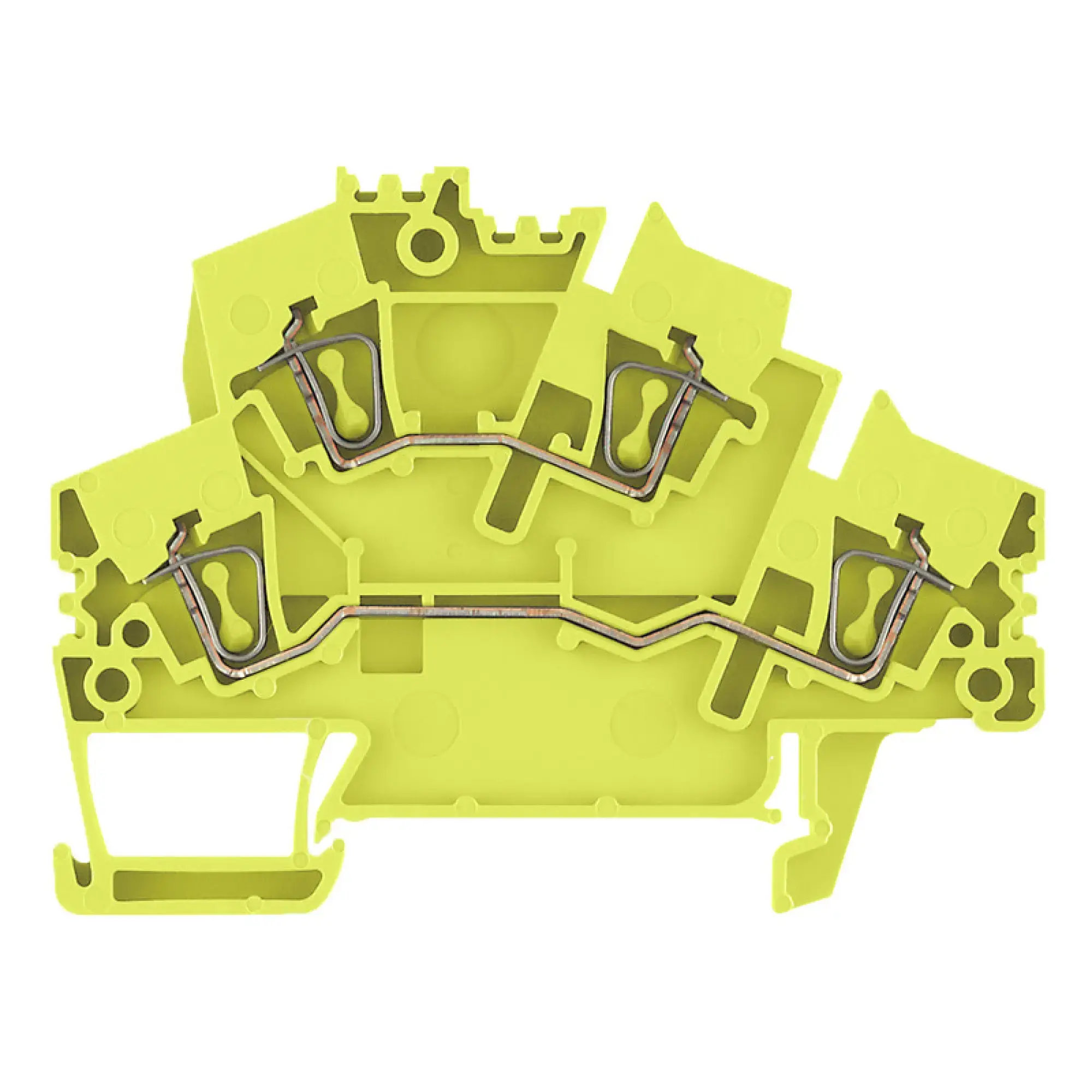 Weidmüller 2755880000 Multi-tier modular terminal, Tension-clamp connection, yellow, 2.5 mm², 800 V, Number of connections: 4, Number of levels: 2, TS 35, V-0 ZDK 2.5-2 GE (img_001)