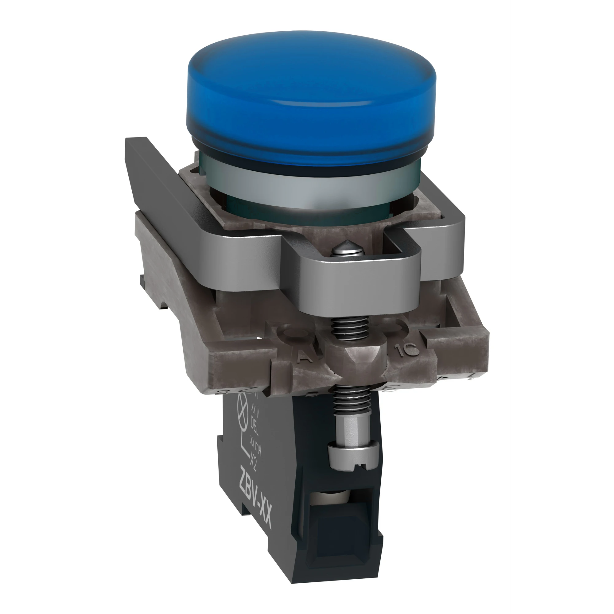 Schneider Electric XB4BVGM6T Pilot light, Harmony XB4, Metal, 22mm, blue, incl. universal LED module with protection, 110-240V AC (img_005)