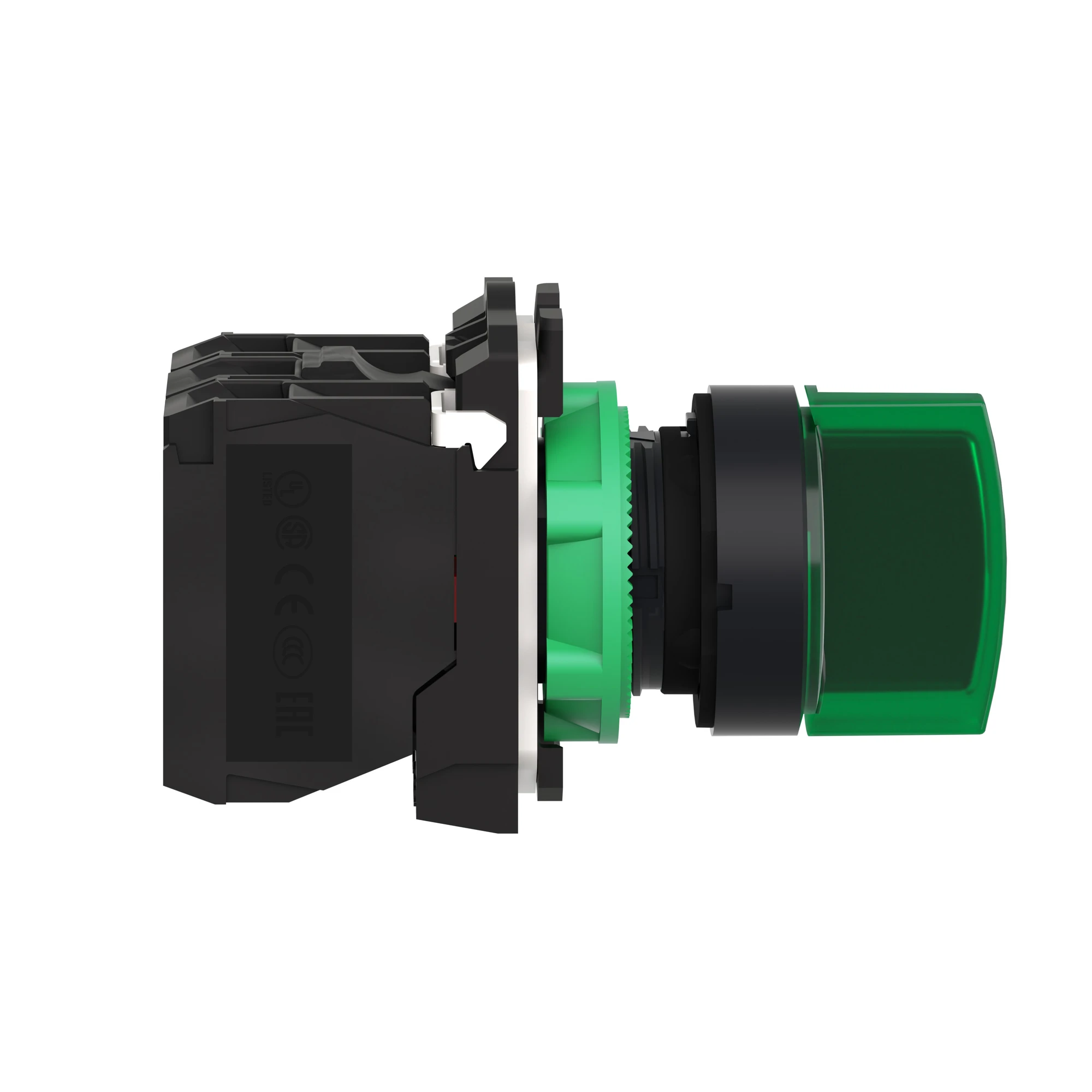 Schneider Electric XB5AK133B5 Illuminated Selector Switch, Harmony XB5, Plastic, Green, 22mm, Universal LED, 3 Positions, 1NO + 1NC, 24V ACDC (img_003)