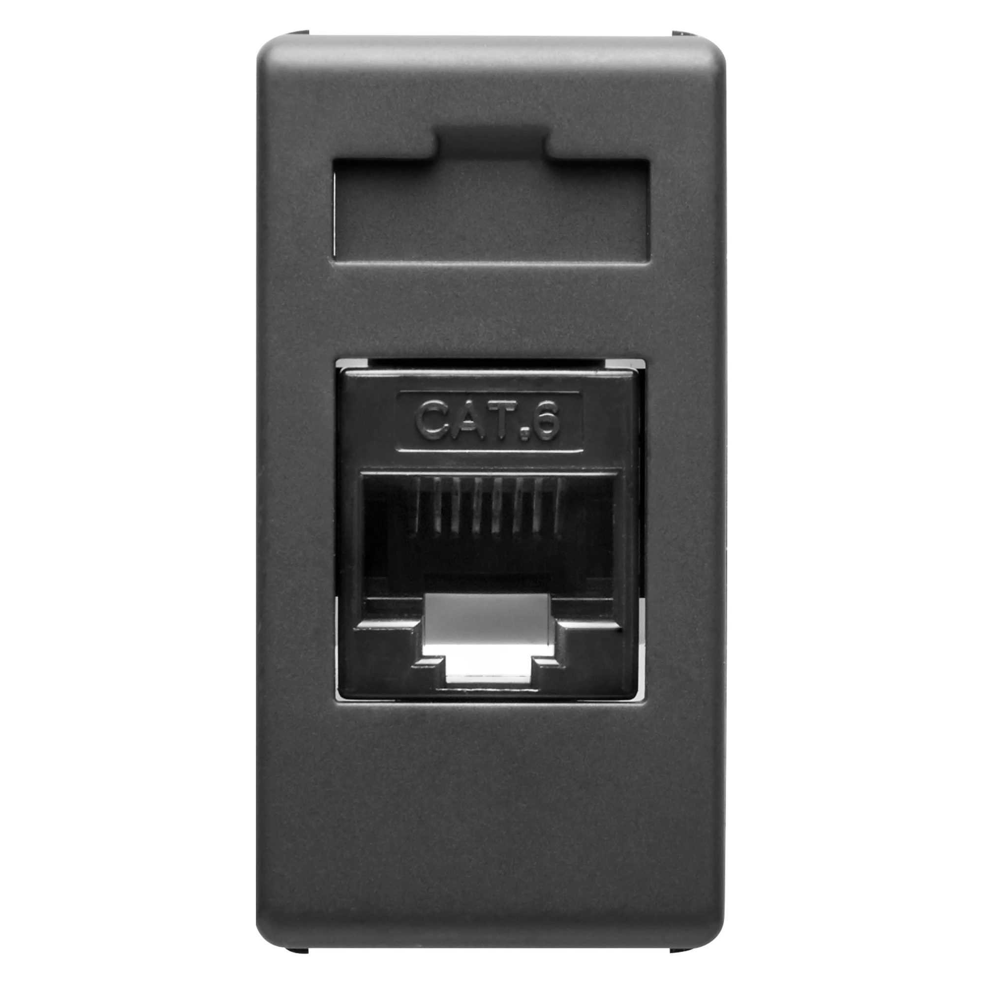 GEWISS GW21685 RJ45 CONNECTOR - 4 PAIR - CATEGORY 6 - UTP - TOOLLESS - 1 MODULE - SYSTEM BLACK (img_001) GEWISS GW21685 RJ45 CONNECTOR - 4 PAIR - CATEGORY 6 - UTP - TOOLLESS - 1 MODULE - SYSTEM BLACK (img_001)