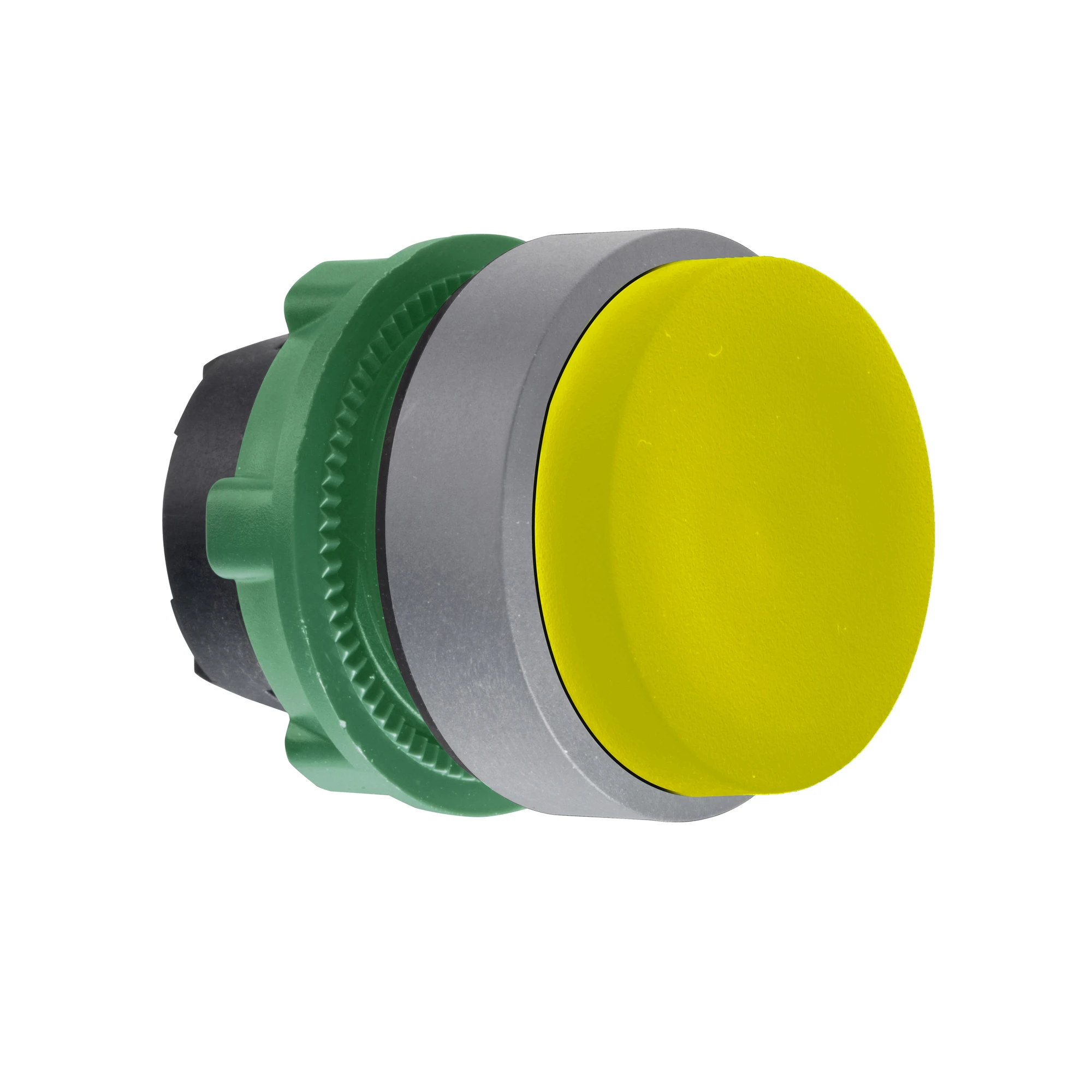 Schneider Electric ZB5AH5C0 Push-button, front element, Harmony XB5, plastic, 22mm, light gray, yellow, unmarked, protruding, latching (img_001)