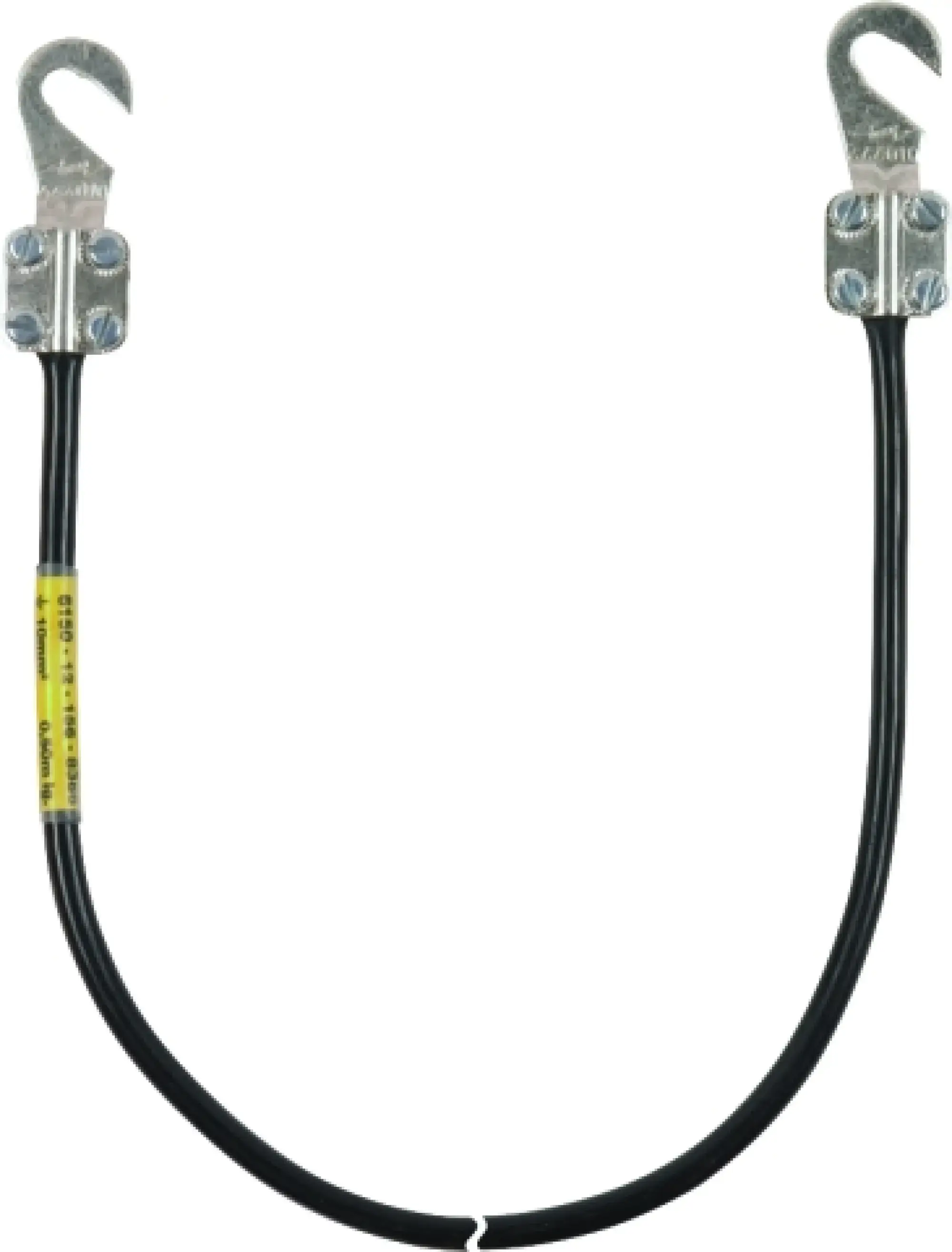 Dehn 410030 Earthing cable 10mm² / L 3.0m black w. two open cable lugs (B) M8/M10 Supply No. 6150-12-156-9109 (img_001)