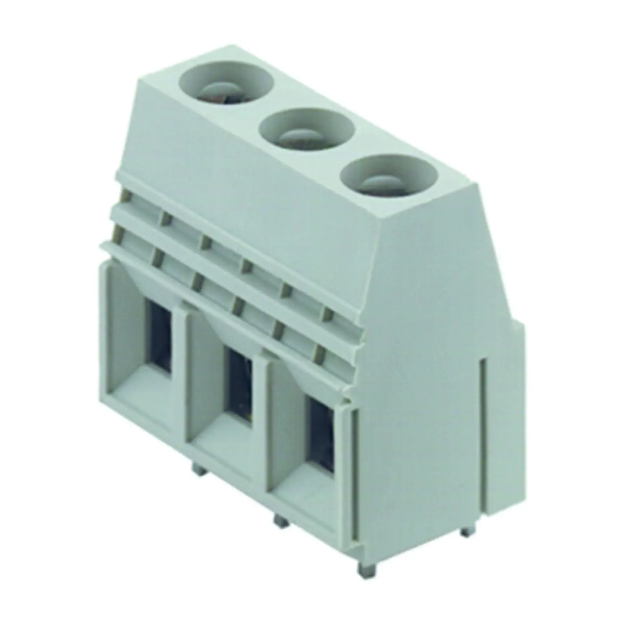 Weidmüller 1631400000 PCB terminal, 690 V, 76 A, Pitch in mm: 10.16, 16 mm², Number of poles: 3, Clamping yoke connection, THT solder connection, 90°, Box (img_001)