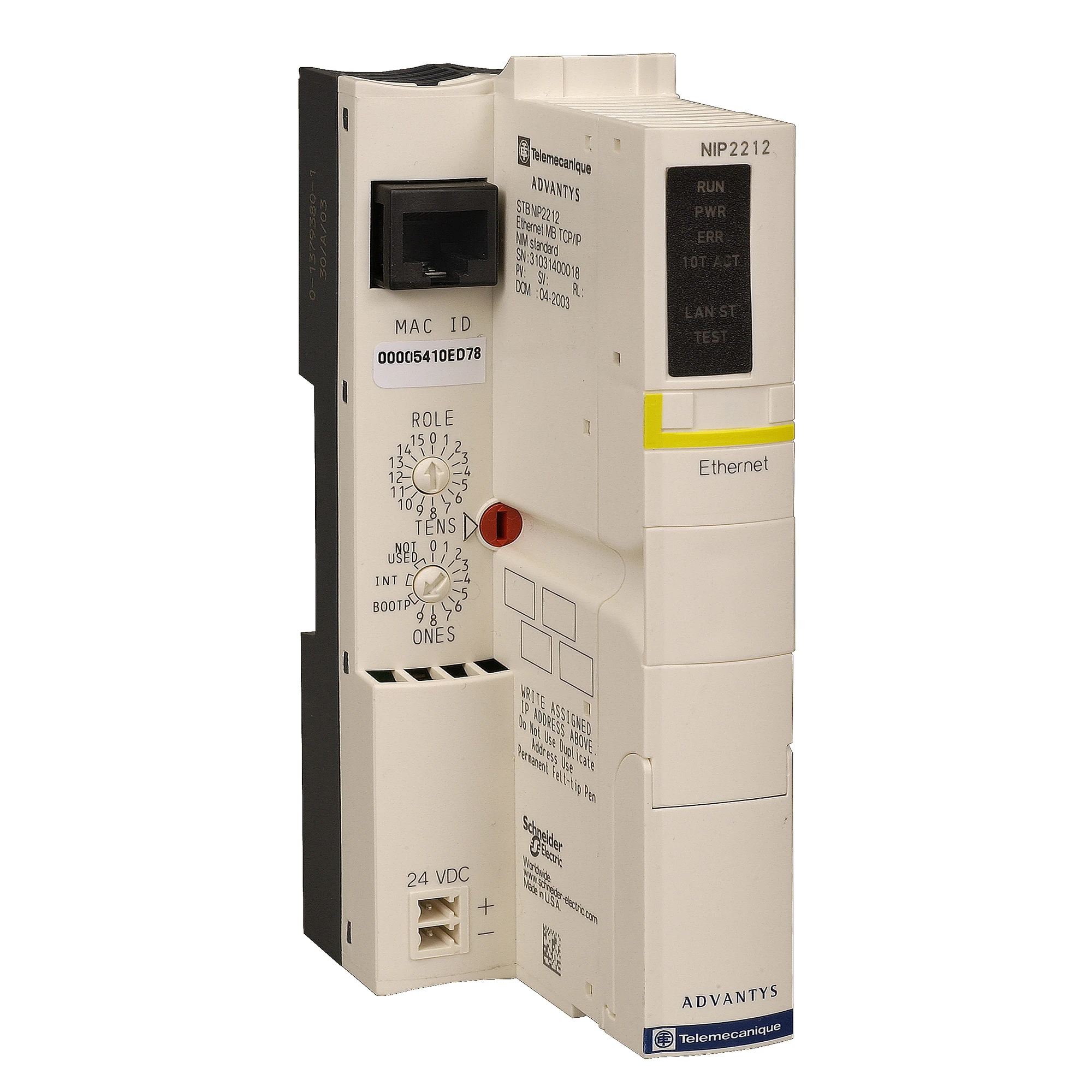 Schneider Electric STBNIP2212 Fieldbus Coupling Module Standard STB, Ethernet, 10 Mbit/s (img_001)