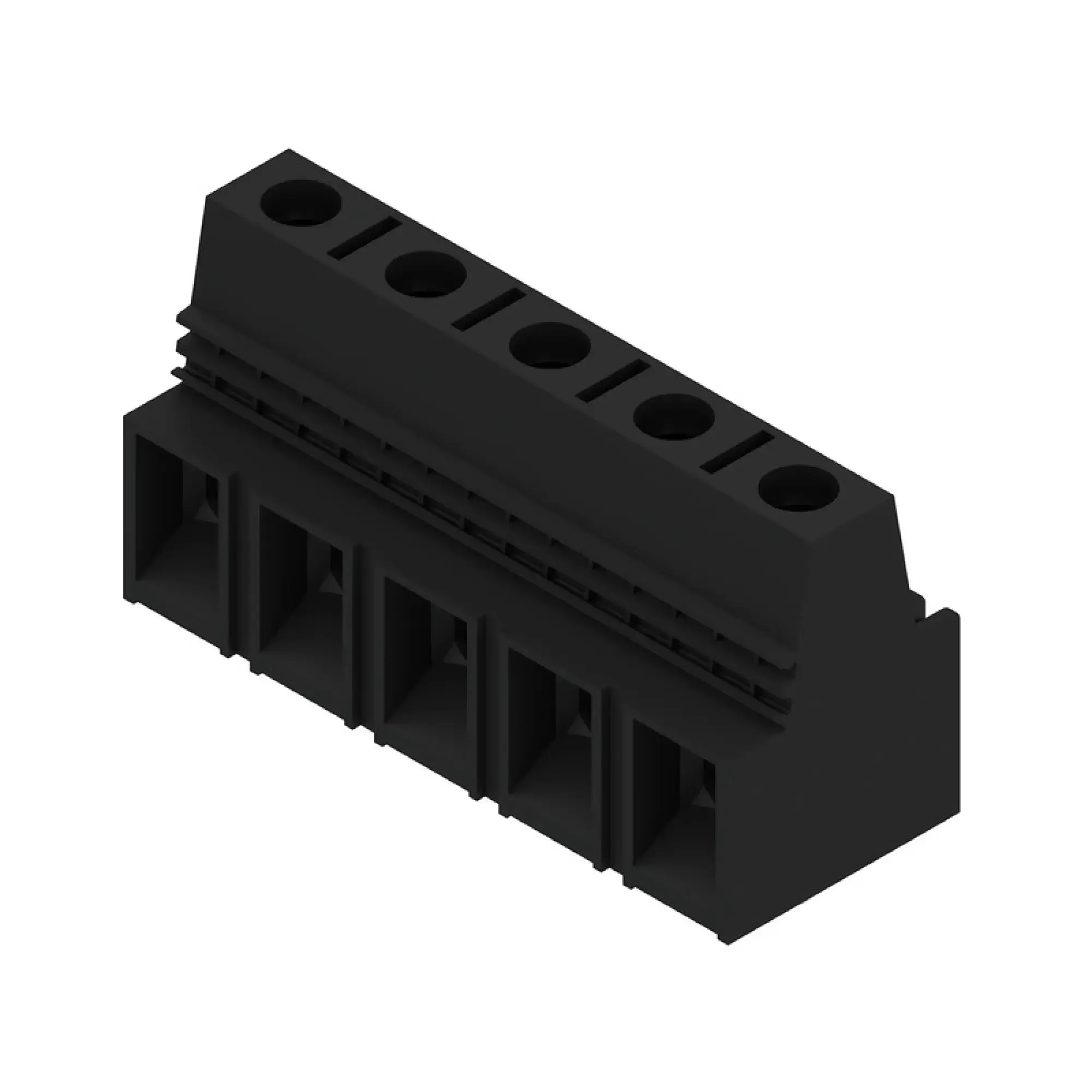 Weidmüller 1226490000 PCB terminal, 1000 V, 101 A, Pitch in mm: 15.00, 25 mm², Number of poles: 5, Clamping yoke connection, THT solder connection, 90°, Box (img_001)