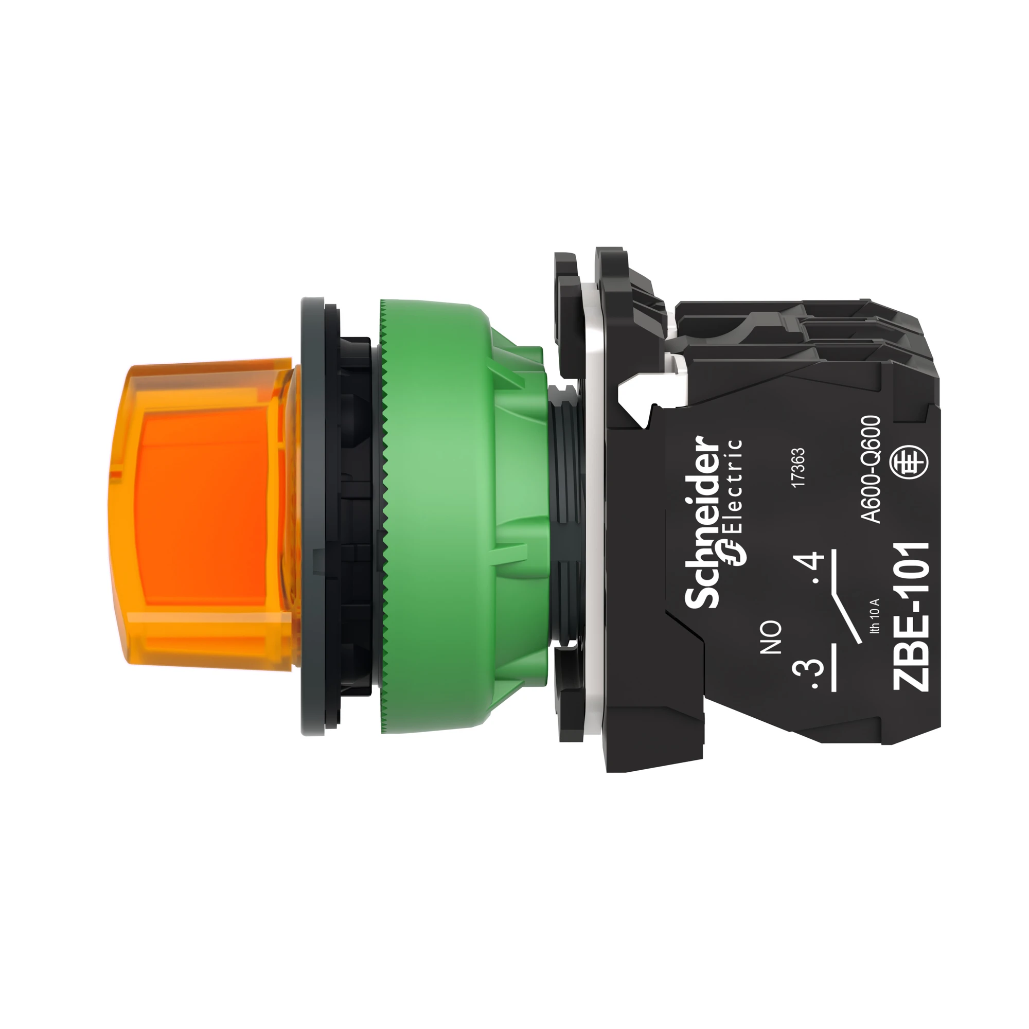 Schneider Electric XB5FK125M5 Illuminated selector switch, Harmony XB5F, plastic, orange, 30mm, universal LED, 2 positions, 1NC + 1NO, 230-240V AC (img_006)
