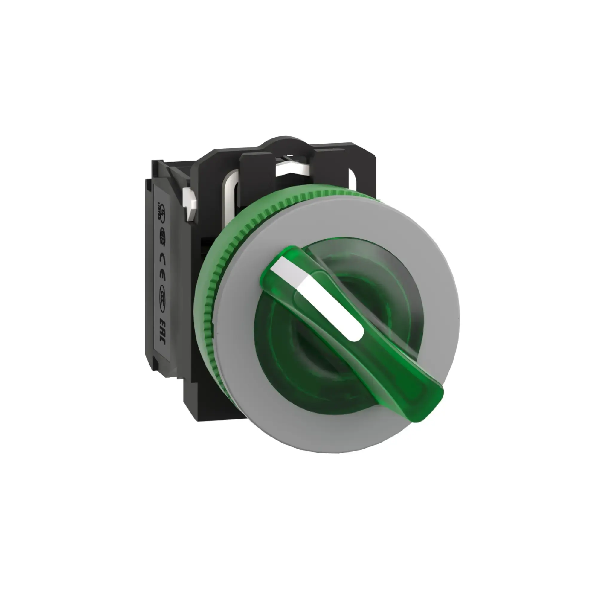Schneider Electric XB5FK123G5C0 Indicator selector switch, Harmony XB5F, plastic, light gray, green, 30mm, universal LED, 2 positions, 1NO + 1NC, 110-120V AC (img_001) Schneider Electric XB5FK123G5C0 Indicator selector switch, Harmony XB5F, plastic, light gray, green, 30mm, universal LED, 2 positions, 1NO + 1NC, 110-120V AC (img_001)