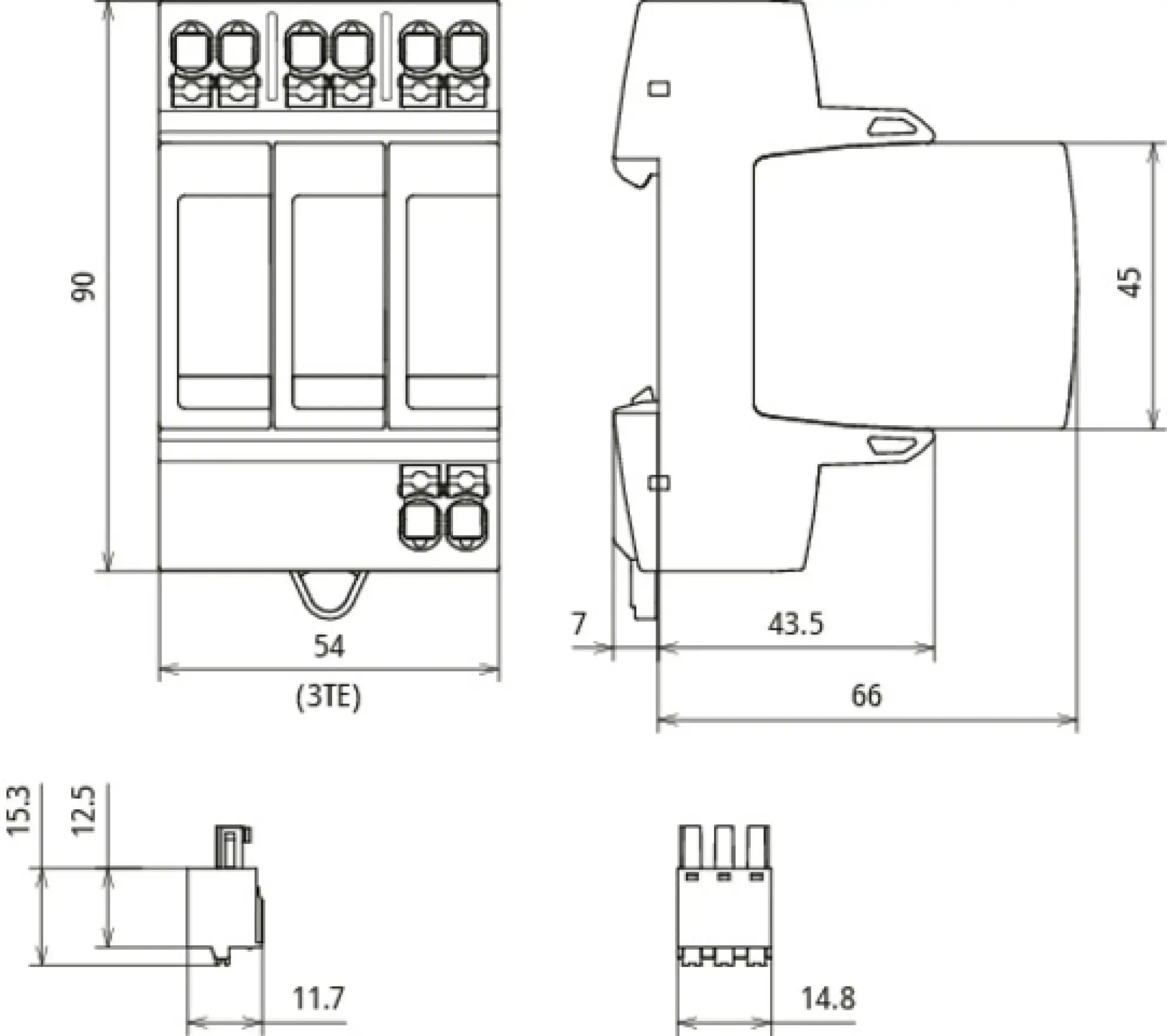 Dehn 942318 Type 2+3 surge arrester DEHNguard MP FM 3-pole Uc 150V TNC (img_002)