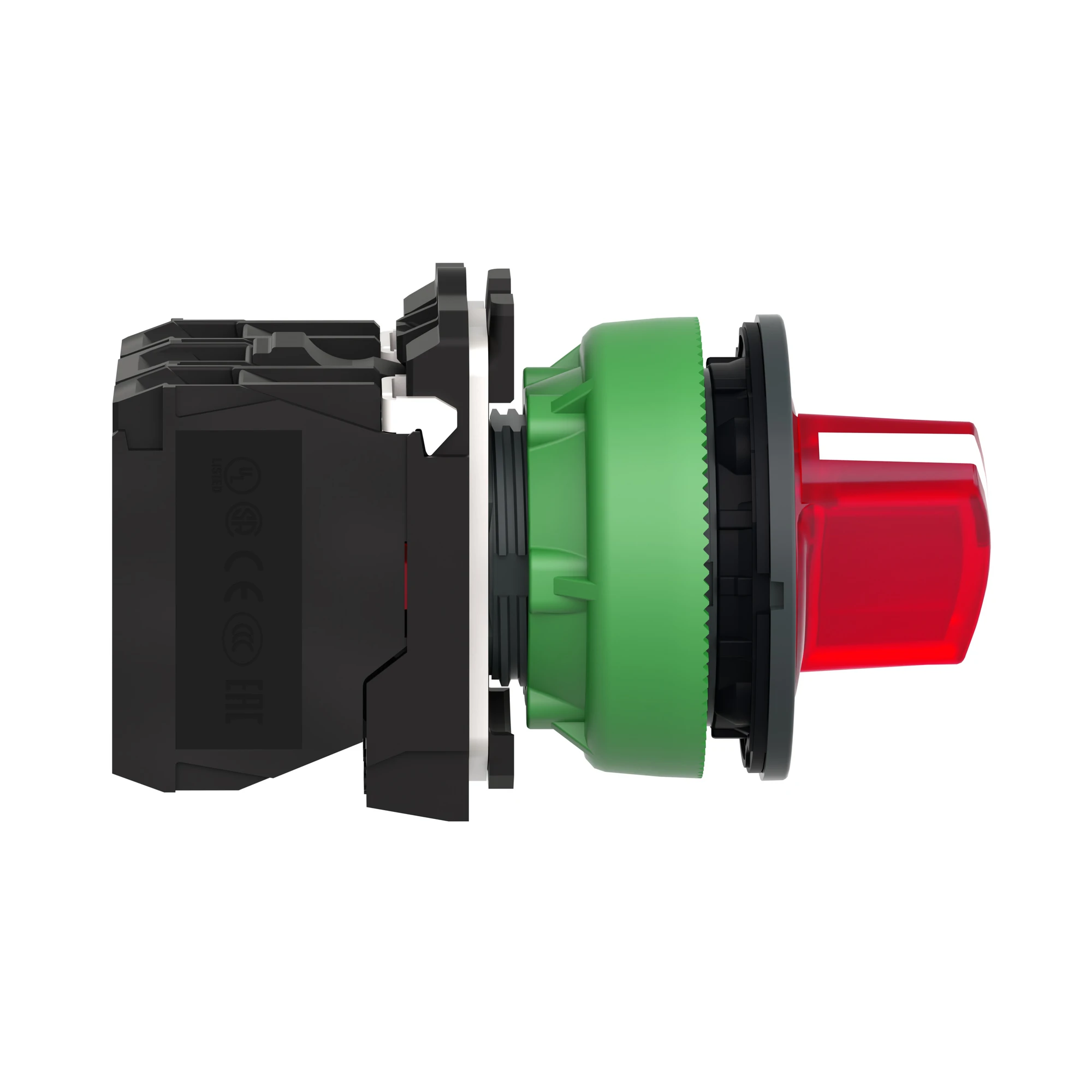 Schneider Electric XB5FK124G5 Illuminated Selector Switch, Harmony XB5F, Plastic, Red, 30mm, Universal LED, 2 Positions, 1NO + 1NC, 110-120V AC (img_005)