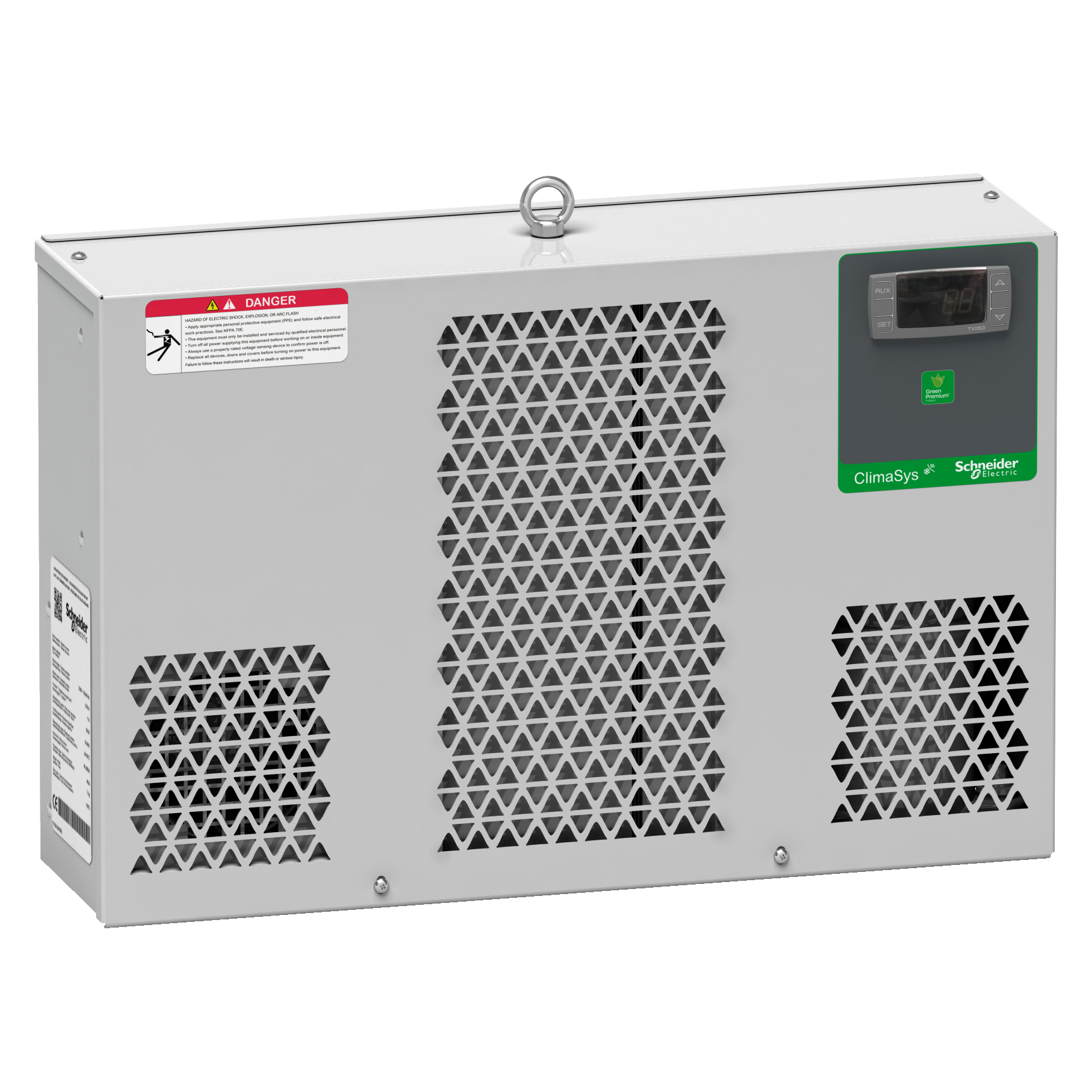 Schneider Electric ClimaSys Std. cooling unit on control cabinet, horizontal position, 300 W at 230V Schneider Electric ClimaSys Std. cooling unit on control cabinet, horizontal position, 300 W at 230V