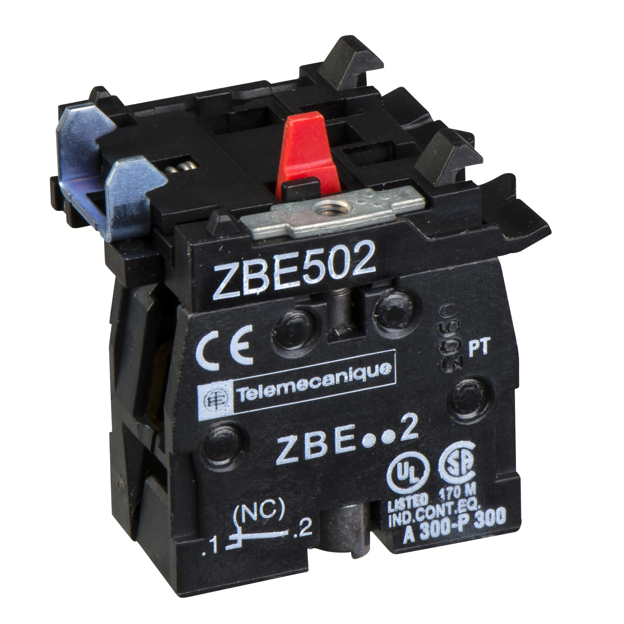 Schneider Electric ZBE502 Auxiliary switch, contact block, Harmony XB4 and XB5, 22mm, 30mm, screw terminal, switching high current, 1NC (img_001) Schneider Electric ZBE502 Auxiliary switch, contact block, Harmony XB4 and XB5, 22mm, 30mm, screw terminal, switching high current, 1NC (img_001)