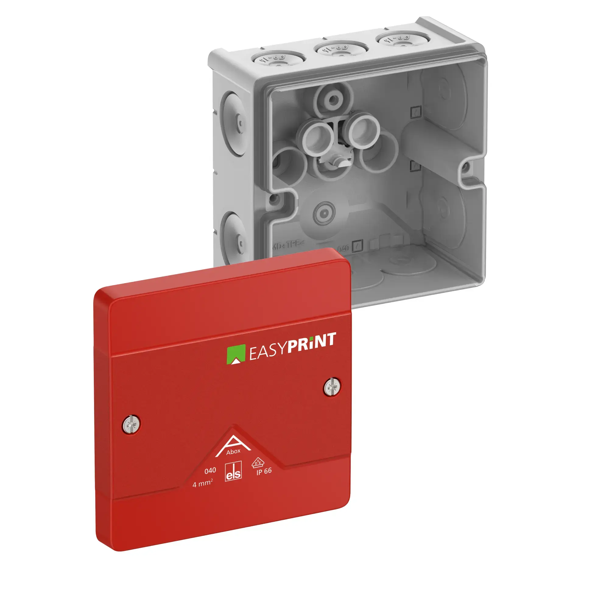 Spelsberg 804700EP Junction box, Type of protection IP66, max. 4², Impact strength IK07, Protection class II, Ui 1000V AC, Ui 1000V DC, DLG, VDE, Halogen free (img_001)