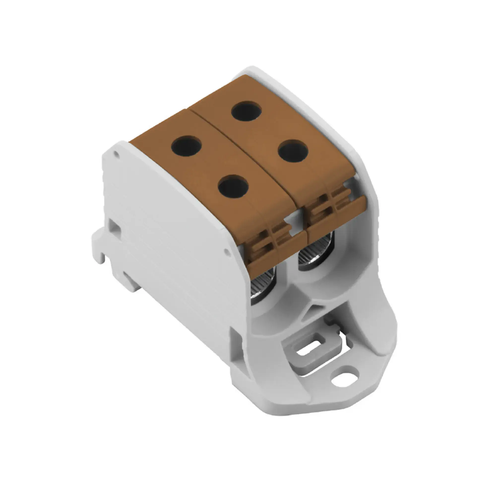 Weidmüller 2502610000 Potential distributor terminal, Screw connection, brown, 50 mm², 150 A, 1000 V, Number of connections: 4, Number of levels: 1, TS 35, V-0, Wemid (img_001)