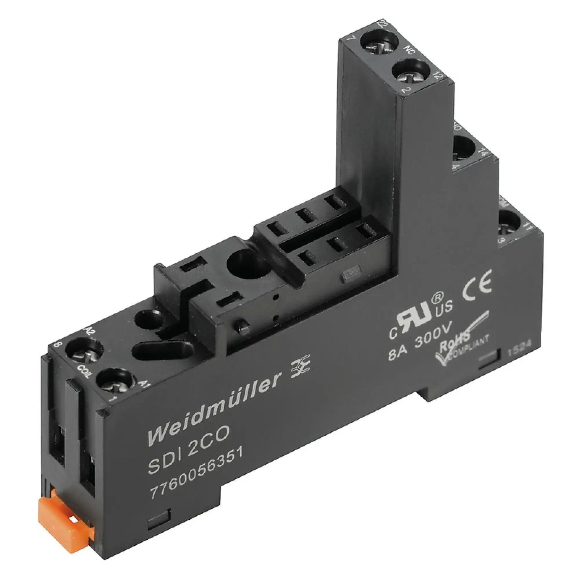 Weidmüller 7760056351 Relay socket, IP20, 2 CO contact , 8 A, Screw connection (img_001)