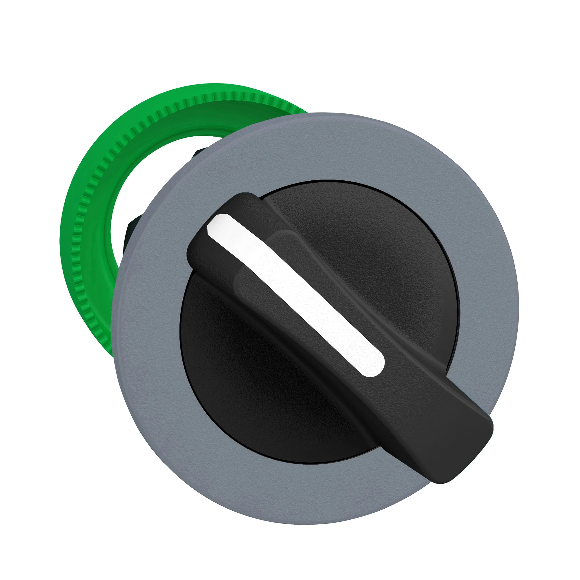 Schneider Electric ZB5FD2C0 Selector Switch, Front Element, Harmony XB5F, Plastic, 30mm, Light Grey, Black, 2 Positions, Latching (img_001)