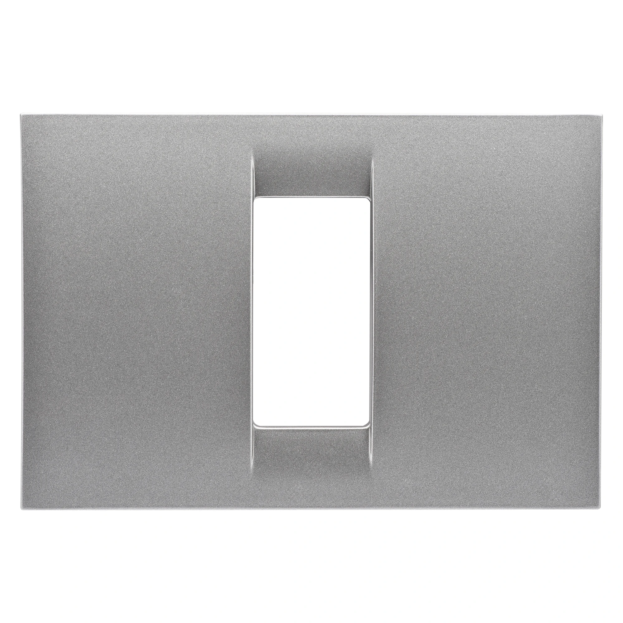 GEWISS GW22281 VIRNA PLATE - IN TECHNOPOLYMER GLOSS FINISHING - 1 GANG - METALLIC TITANIUM - SYSTEM (img_001)