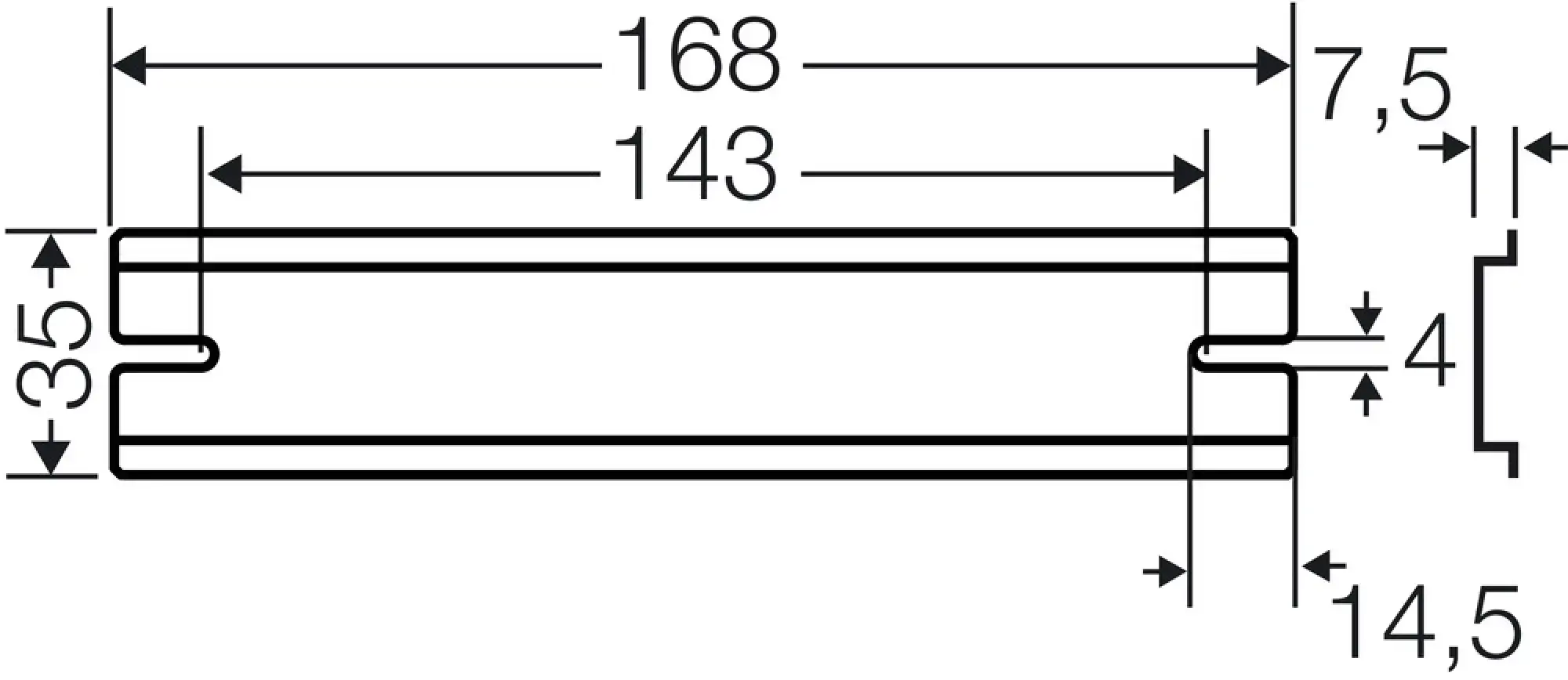 Hensel 62000346 Tragschiene 168 mm, für DK / KF / EB 25..... DK TS 25 Q (img_003) Hensel 62000346 Tragschiene 168 mm, für DK / KF / EB 25..... DK TS 25 Q (img_003)