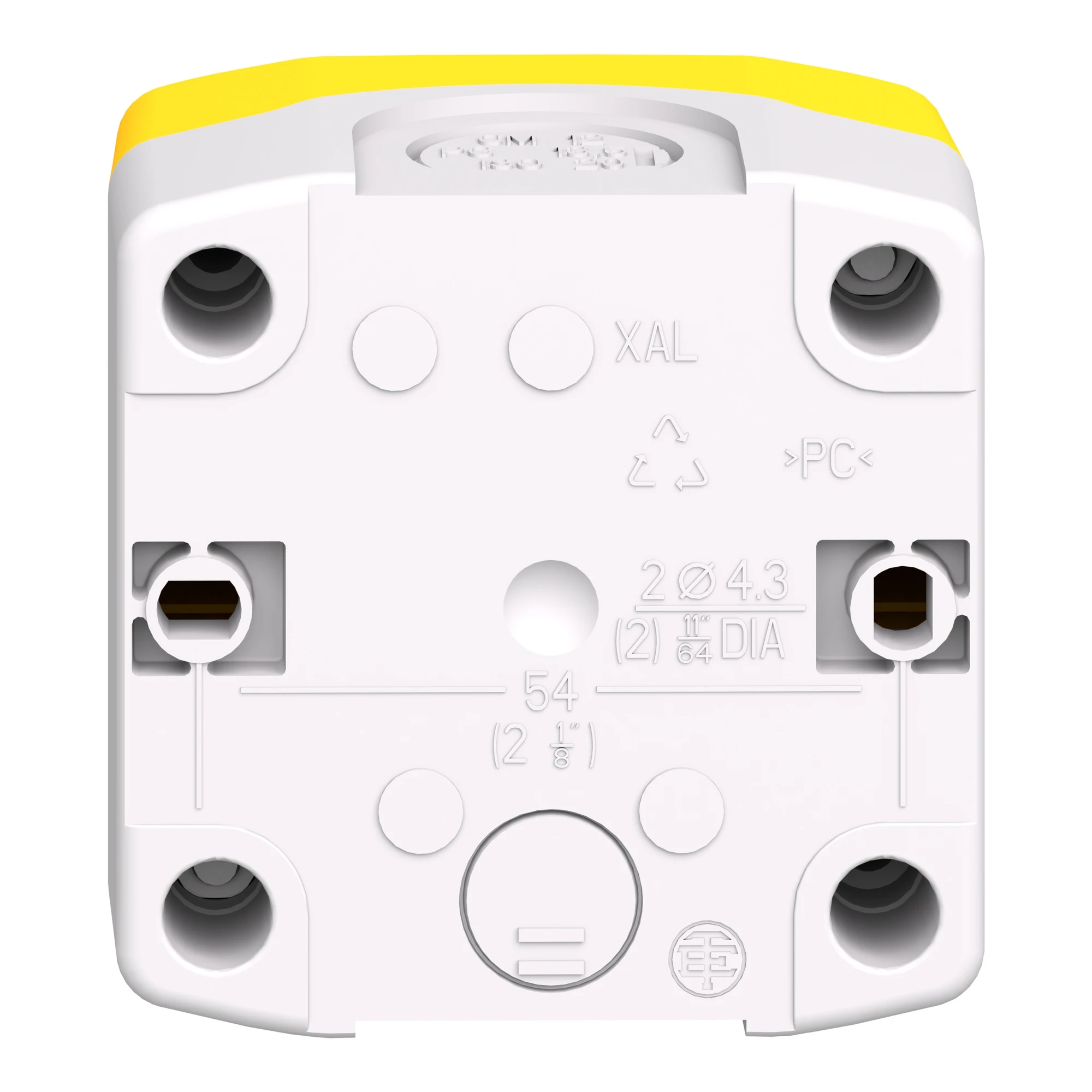 Schneider Electric XALFKT64441 Surface-mounted enclosure, Harmony XALF, plastic, light gray, yellow, 1 emergency stop switch, protection collar, status indicator, 2NC (img_002)