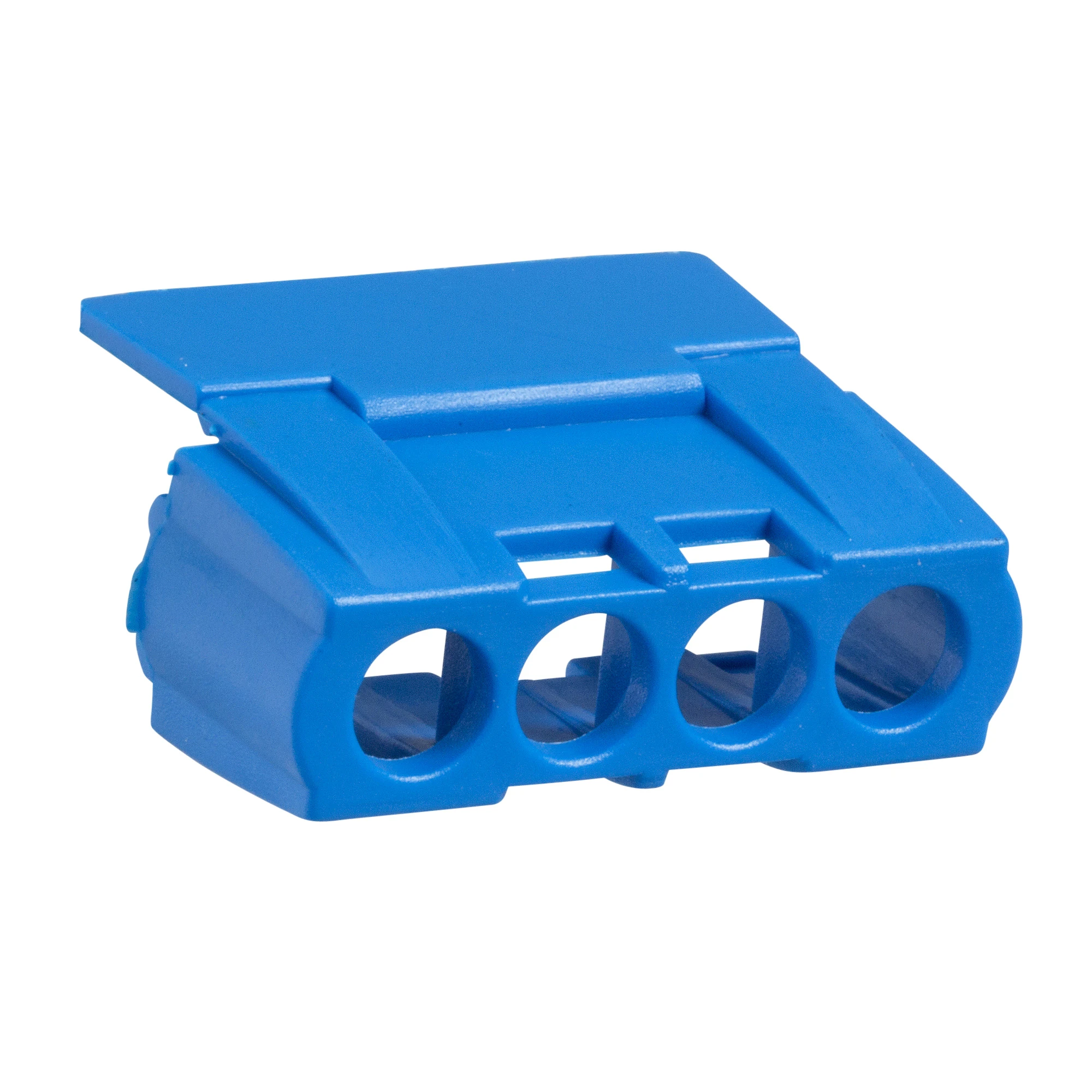 Schneider Electric 13589 Insulating cover for terminal blocks, 4-hole, blue (img_001) Schneider Electric 13589 Insulating cover for terminal blocks, 4-hole, blue (img_001)