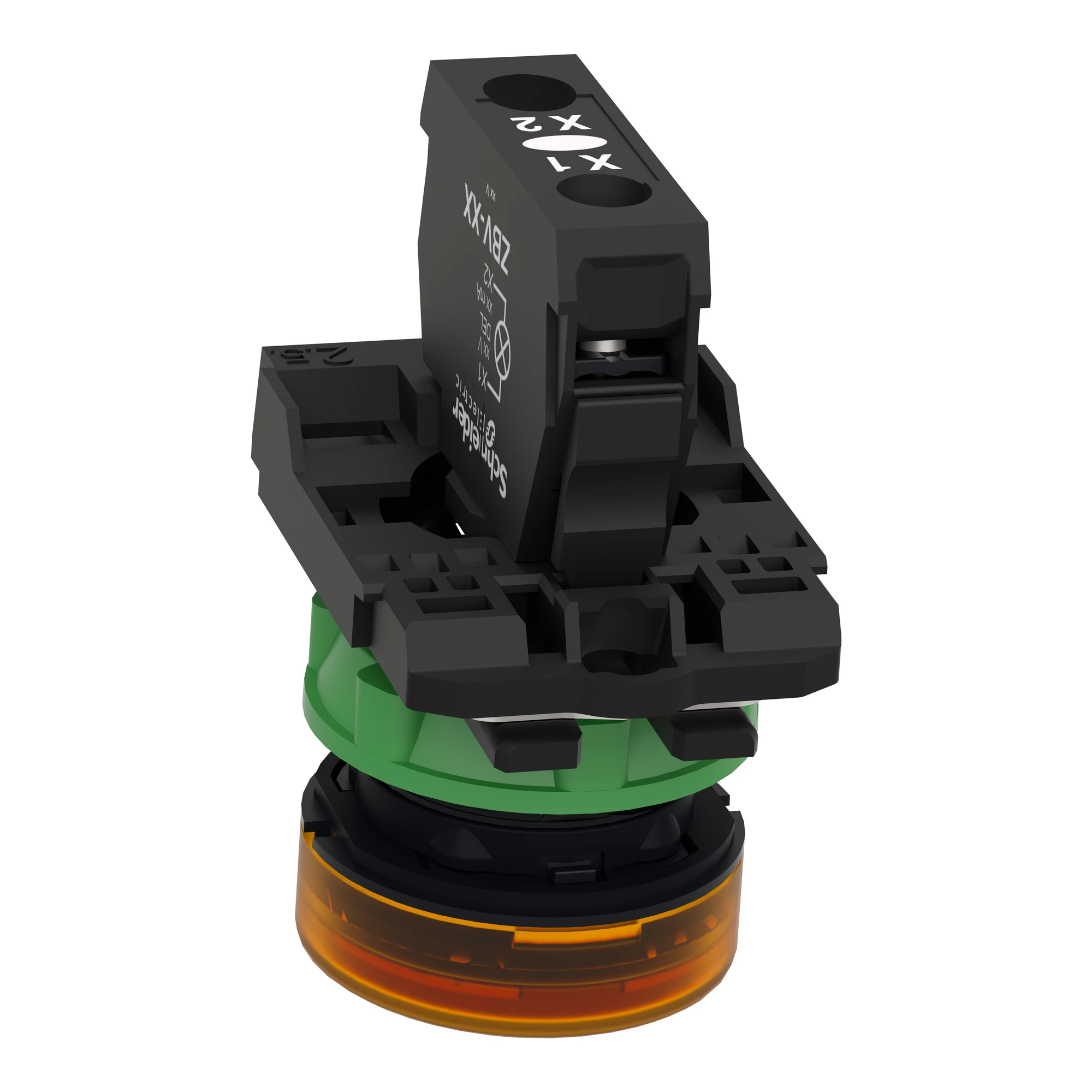 Schneider Electric XB5AV65 Indicator light, Harmony XB5, plastic, yellow, 22mm, BA9s incandescent lamp, smooth dome, 250V AC (img_007)