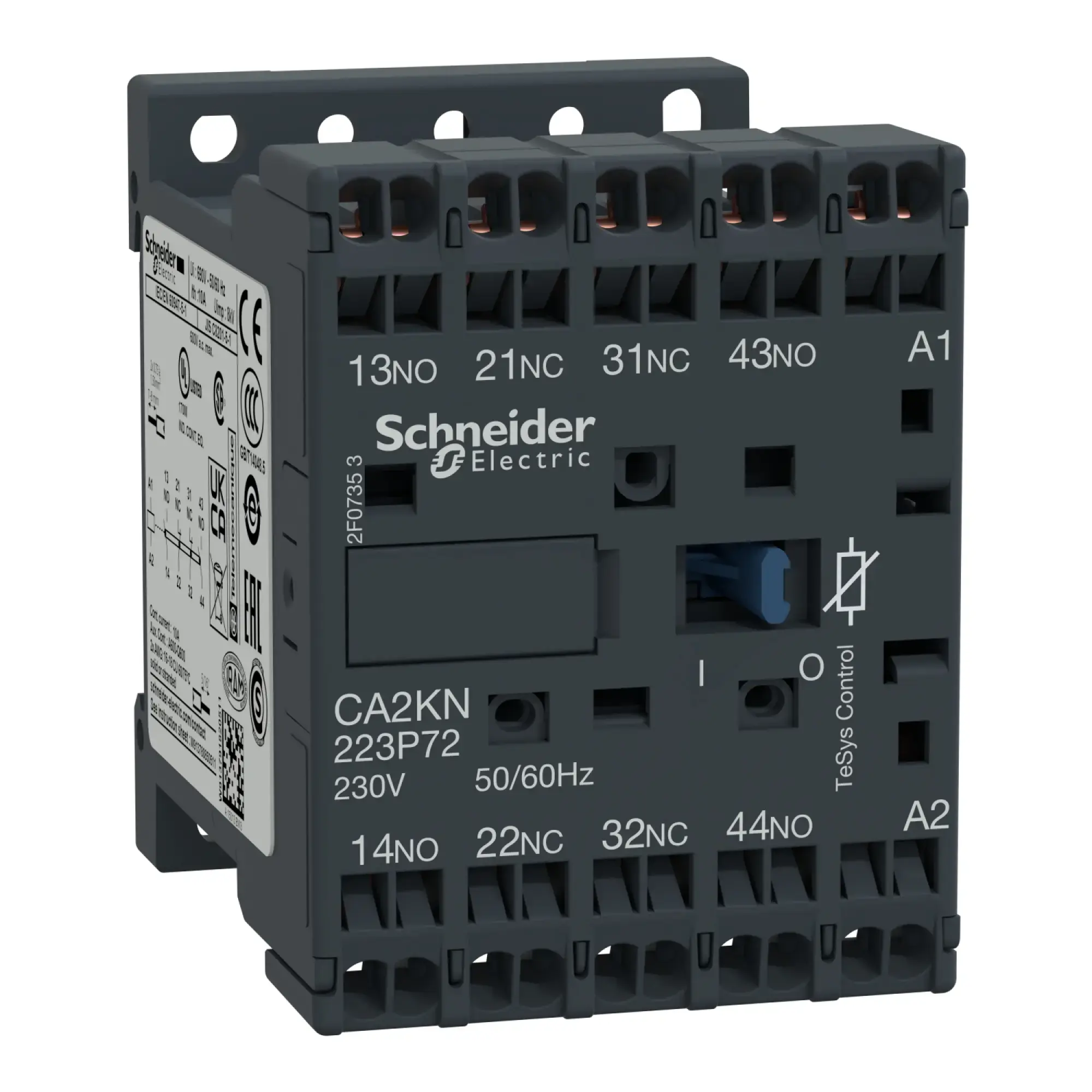Schneider Electric CA2KN223P72 Auxiliary contactor, 2NO+2NC, 230V 50/60Hz, with protection circuit (img_002) Schneider Electric CA2KN223P72 Auxiliary contactor, 2NO+2NC, 230V 50/60Hz, with protection circuit (img_002)