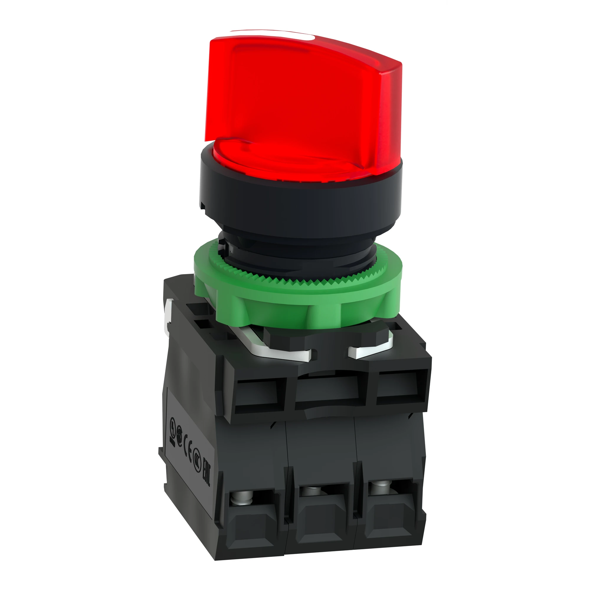 Schneider Electric XB5AW34G5C0 Illuminated push button, Harmony XB5, plastic, light grey, red, 22mm, universal LED, smooth dome, 1NO + 1NC, 110-120V AC (img_005)