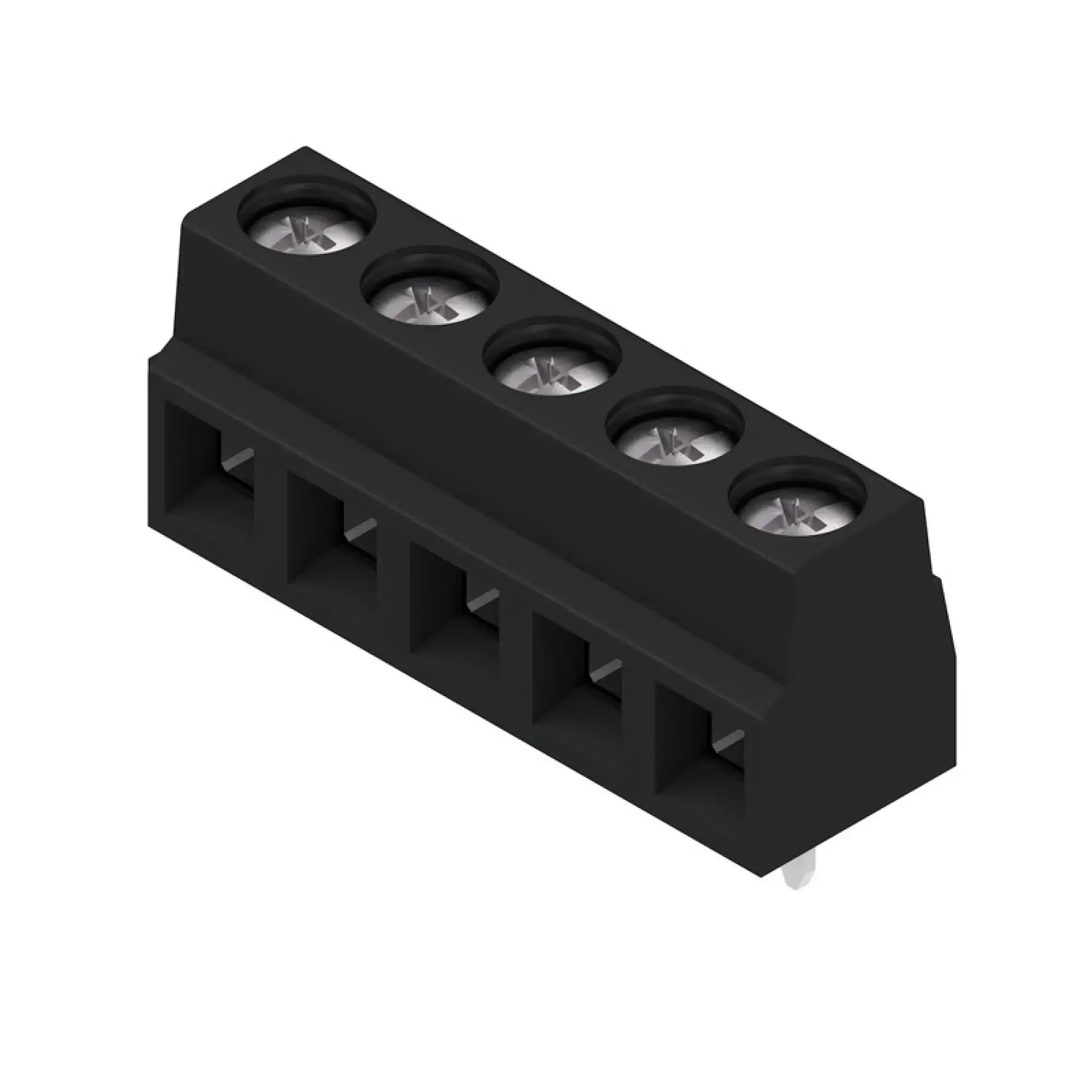 Weidmüller 1810880000 PCB terminal, 320 V, 17.5 A, Pitch in mm: 5.08, 1.5 mm², Number of poles: 5, Clamping yoke connection, THT solder connection, 90°, Box (img_001) Weidmüller 1810880000 PCB terminal, 320 V, 17.5 A, Pitch in mm: 5.08, 1.5 mm², Number of poles: 5, Clamping yoke connection, THT solder connection, 90°, Box (img_001)